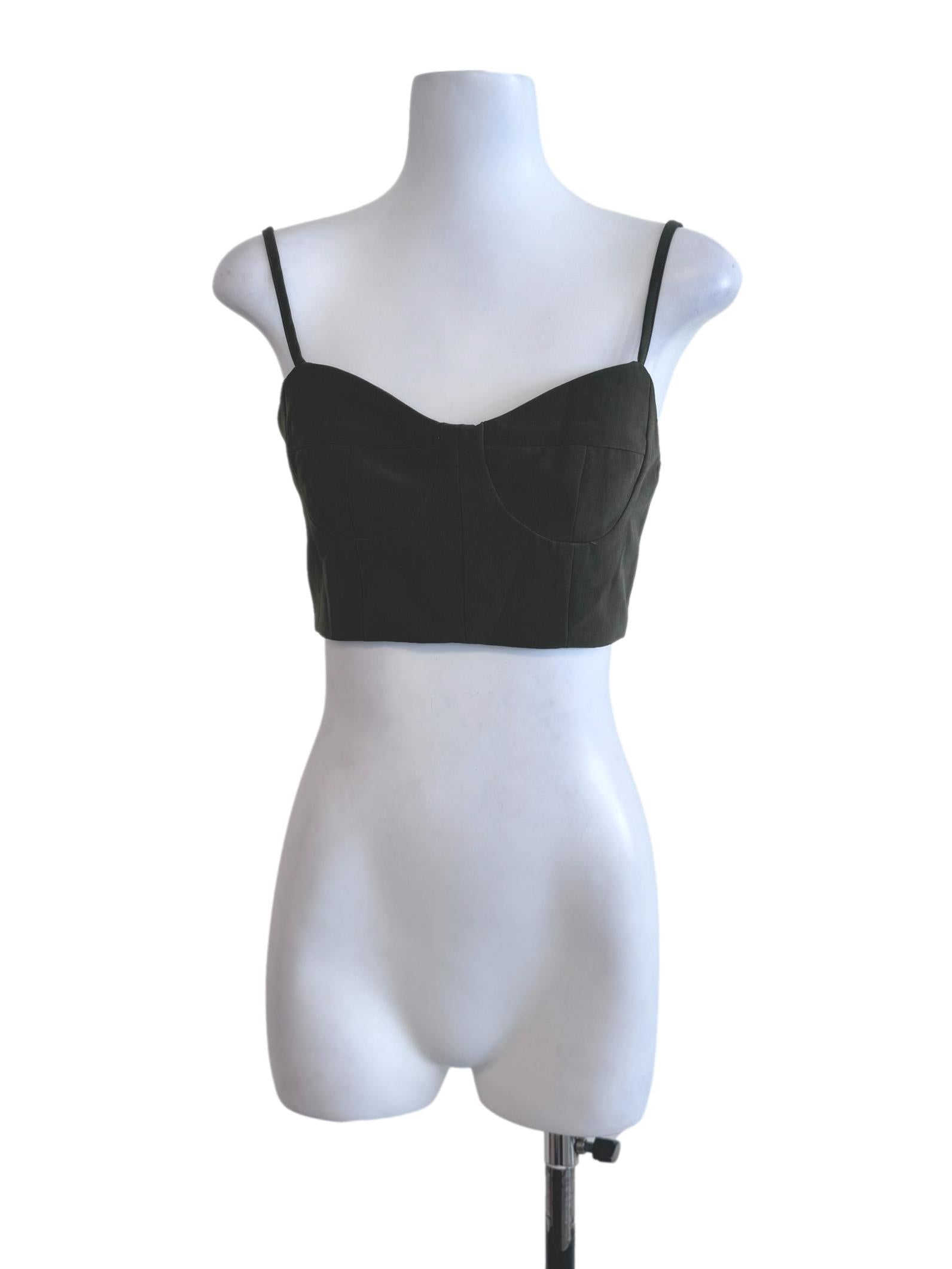 Seaweed Green Crop Top