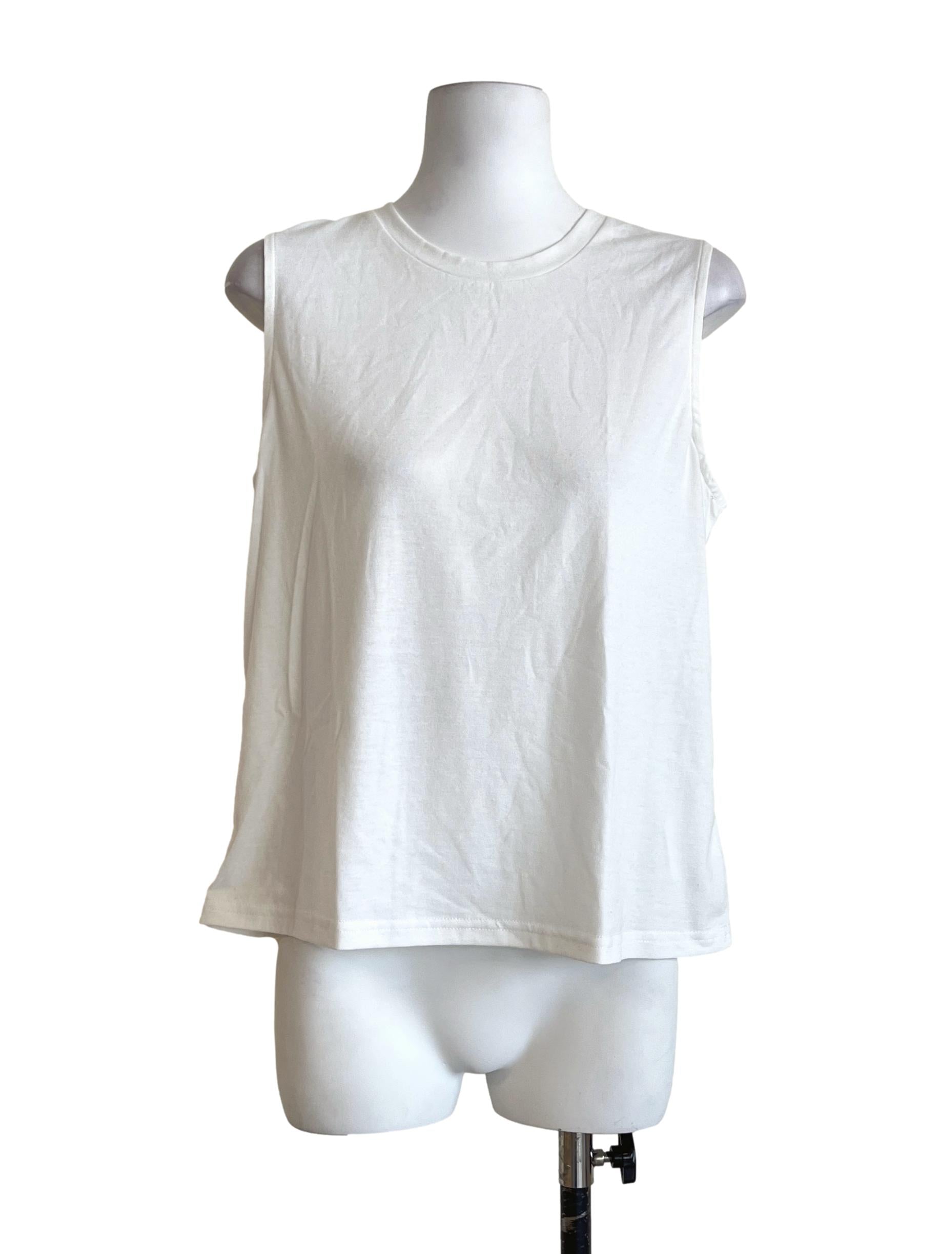 Off White Halter Sleeveless Top