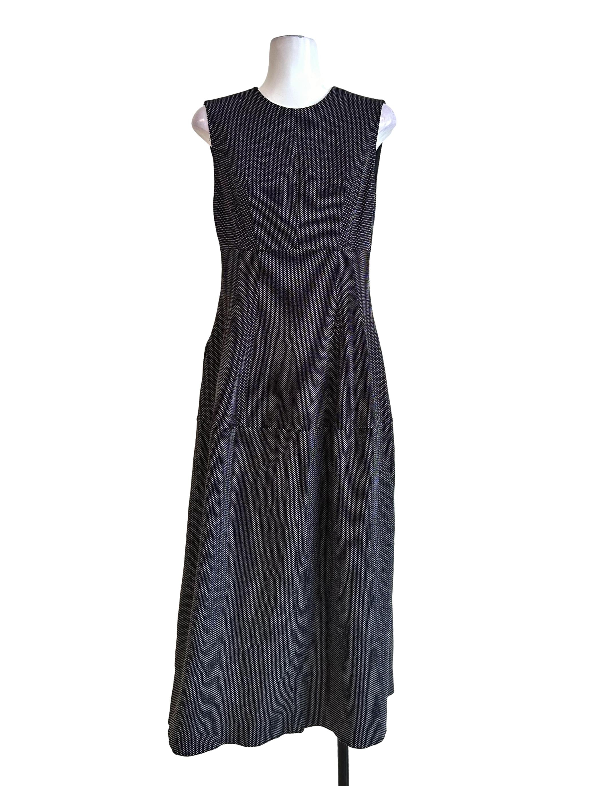 Black Polka Dots Pattern Maxi Dress