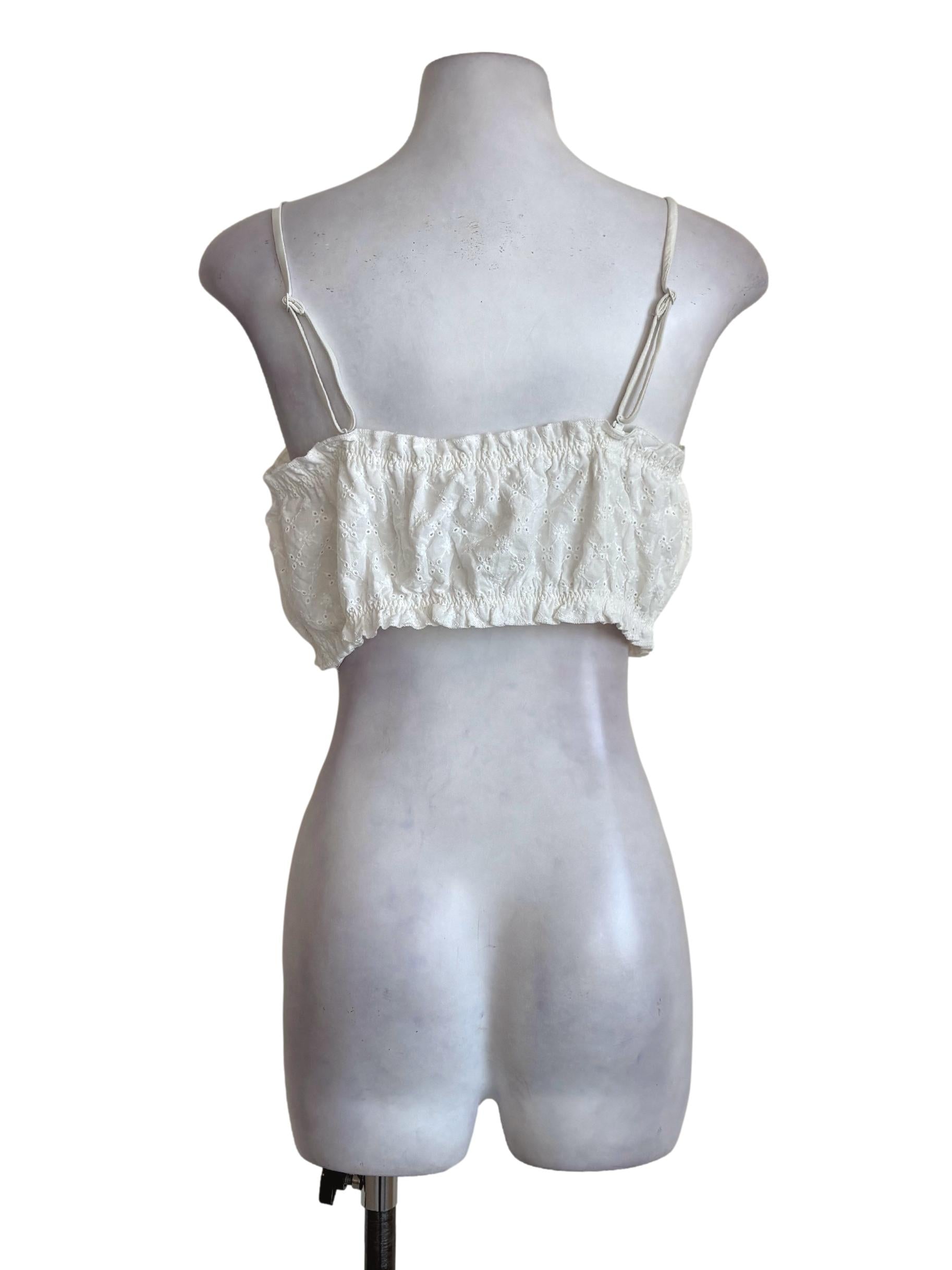 White Embroidered Eyelet Bralette