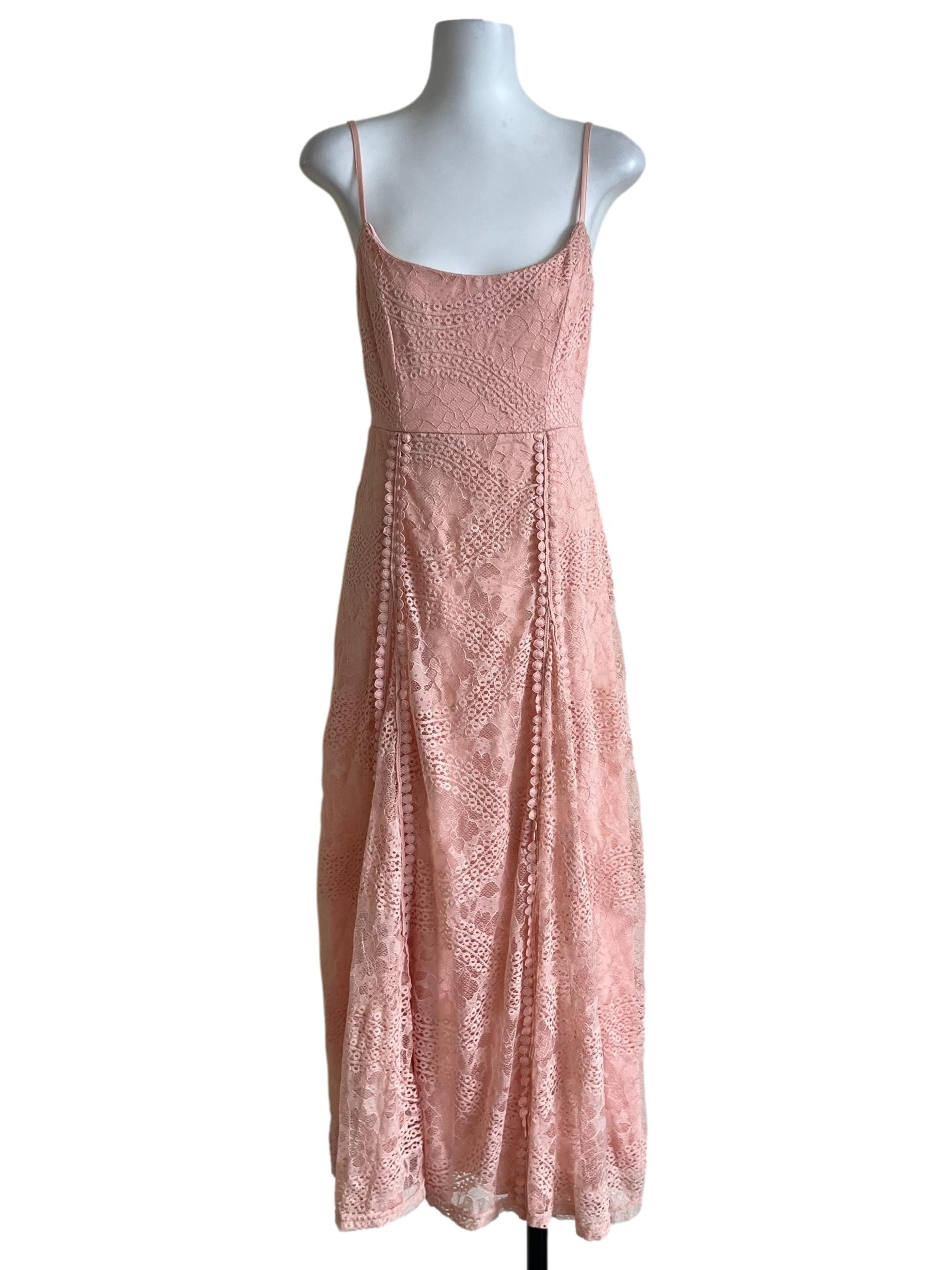 Blush Pink Lace Babydoll Dress