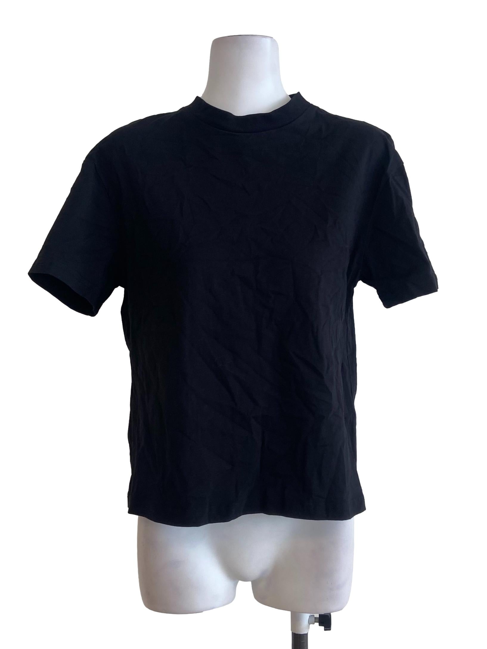 Black Plain Jewel Neck Blouse