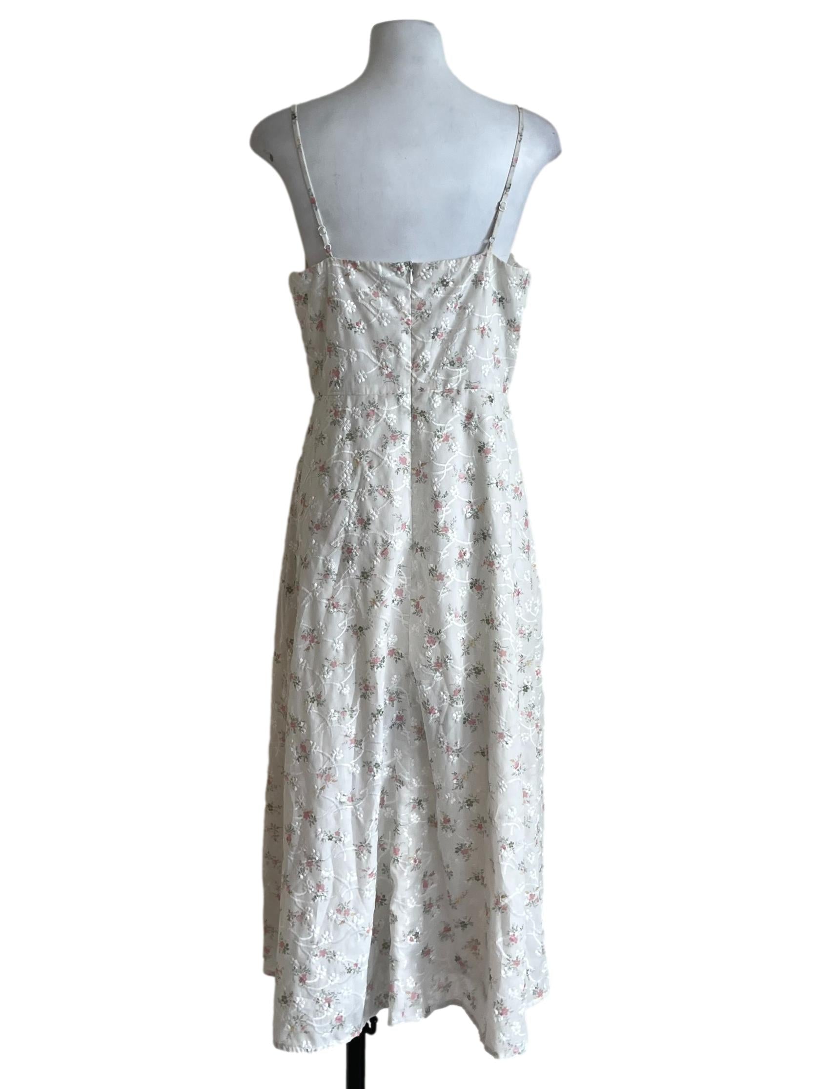 White Floral A-Line Dress