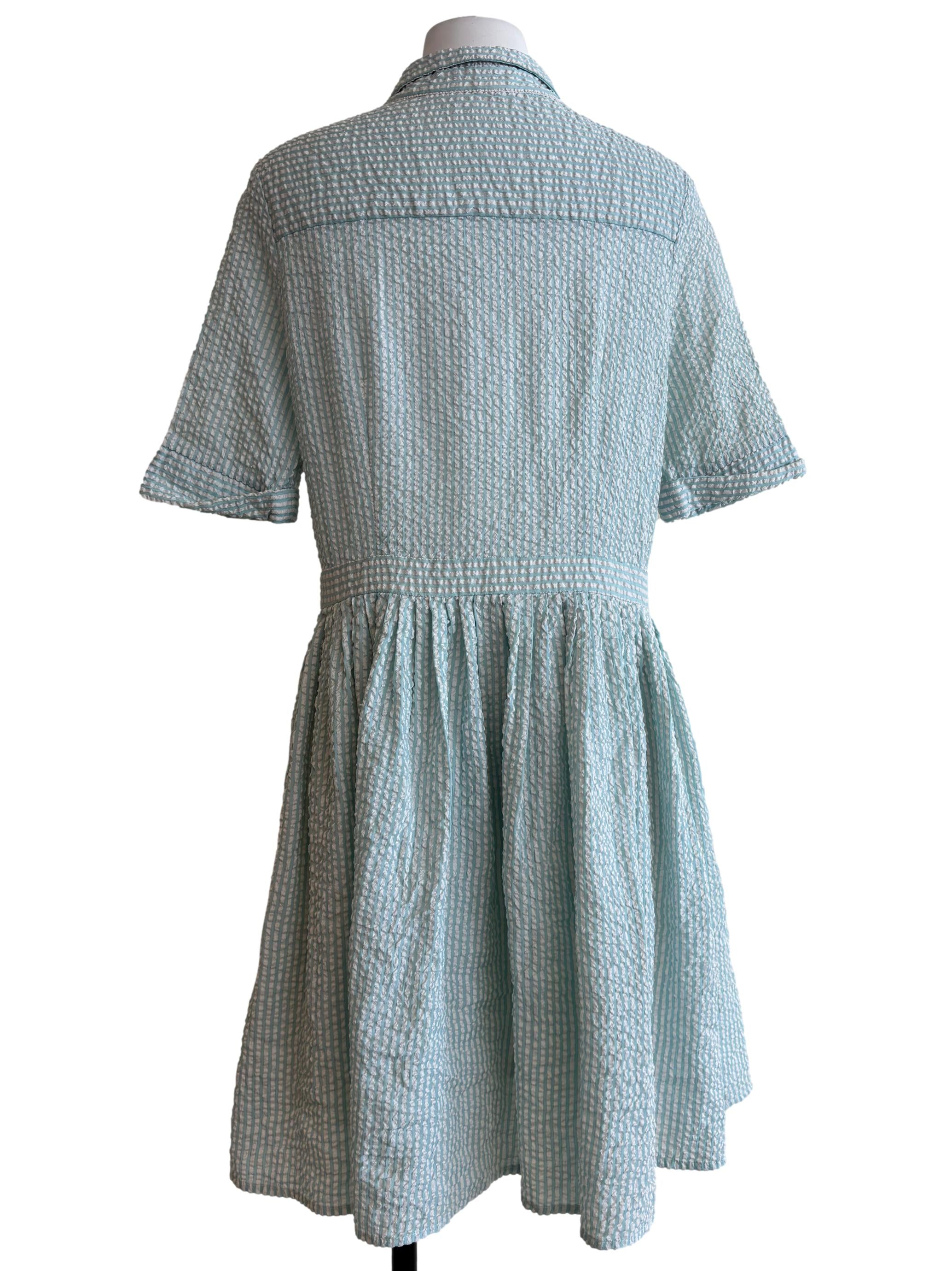 Mint Green Gingham Textured Dress