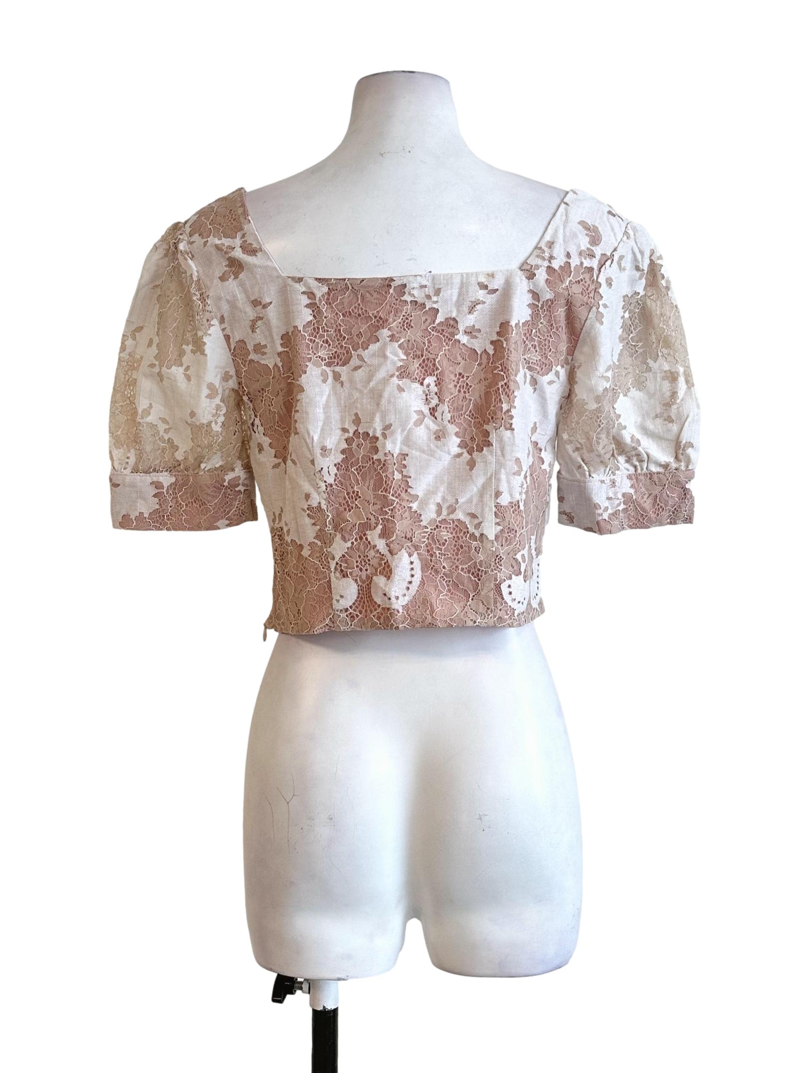 Coconut White Lace Pattern Top