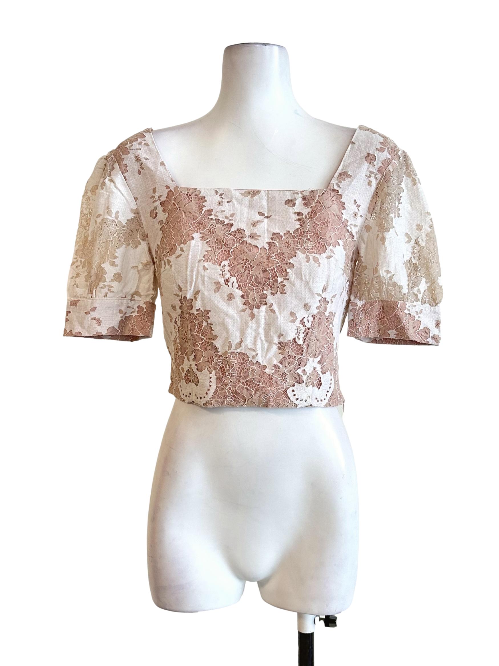 Coconut White Lace Pattern Top