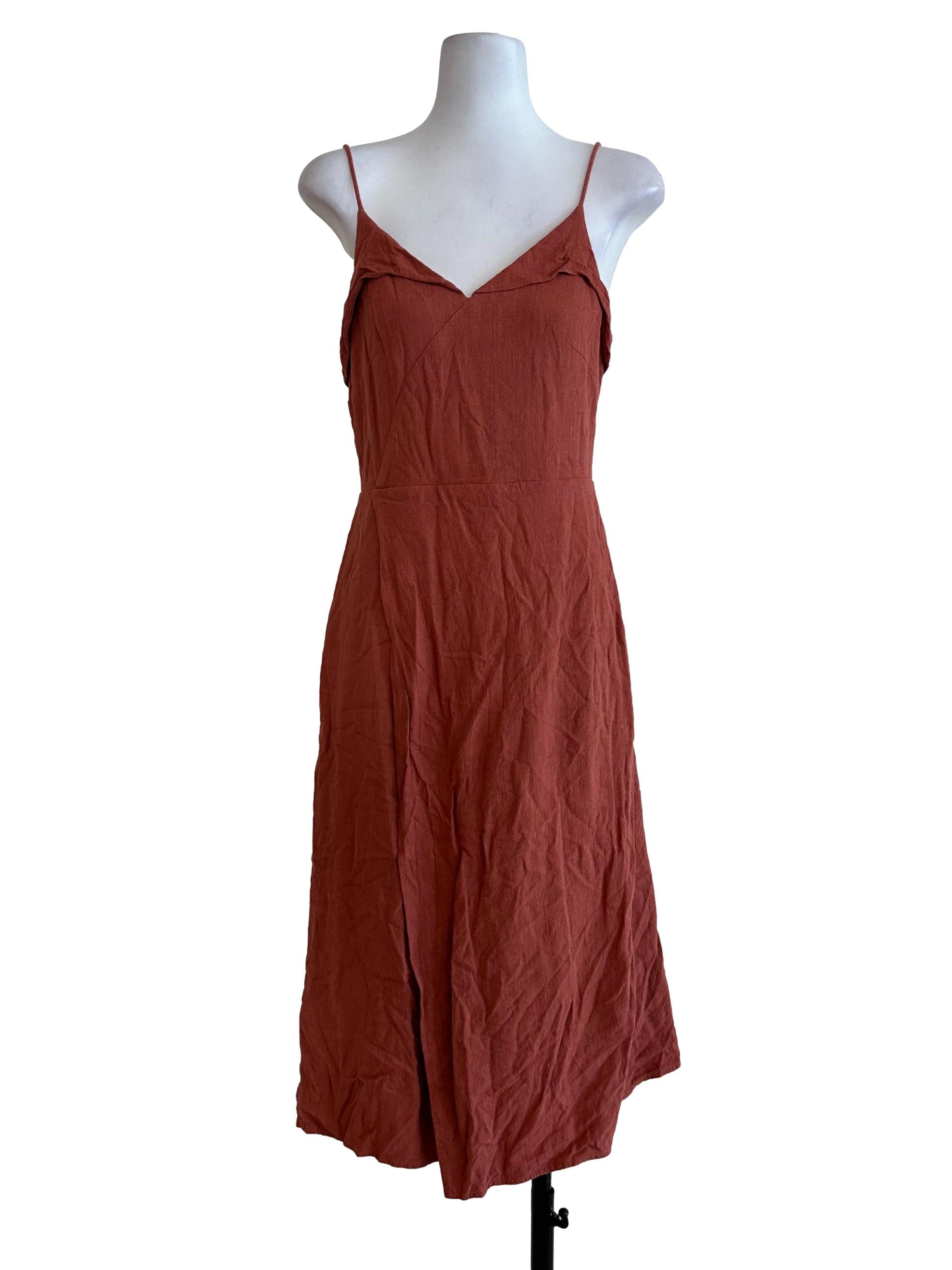 Brick Orange Plain Rompers TCL