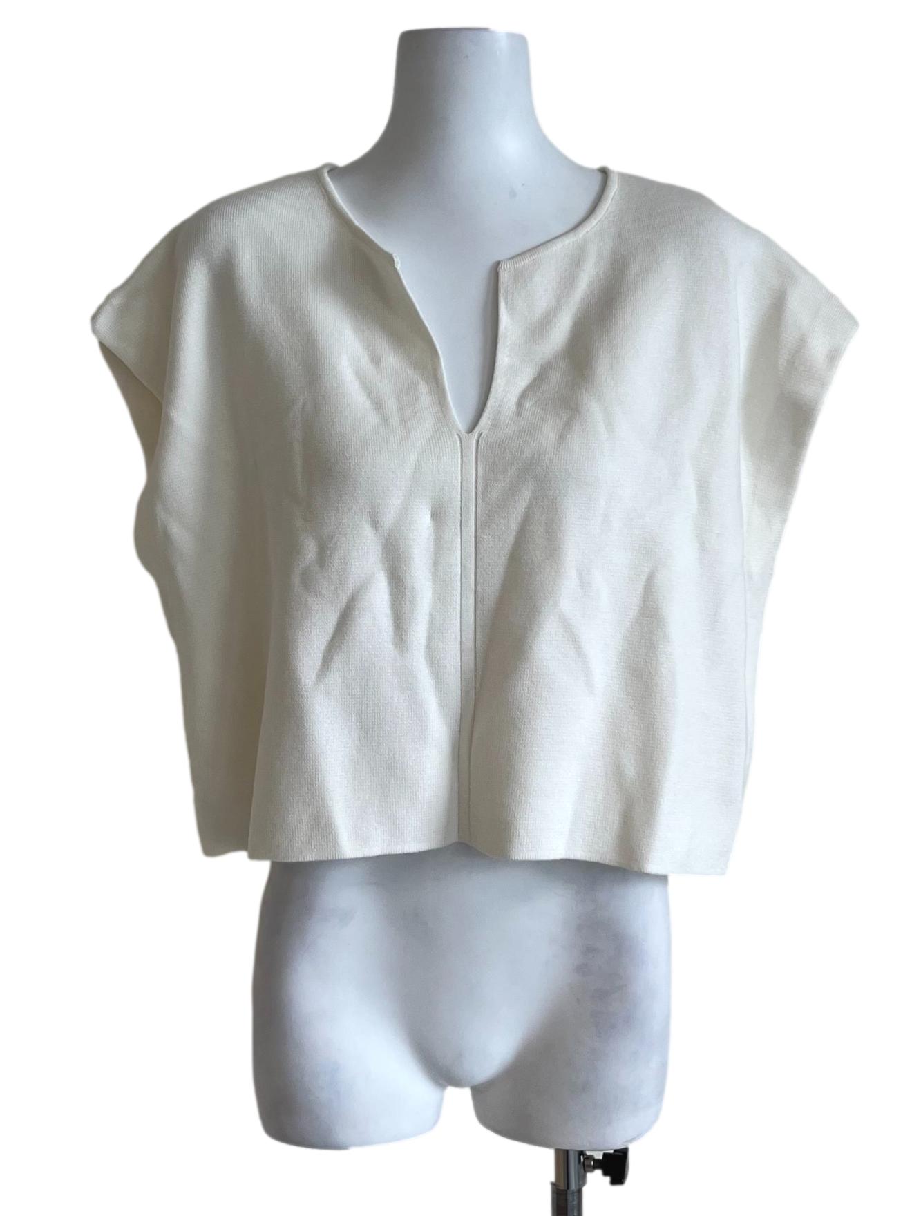White V-Neckline Blouse