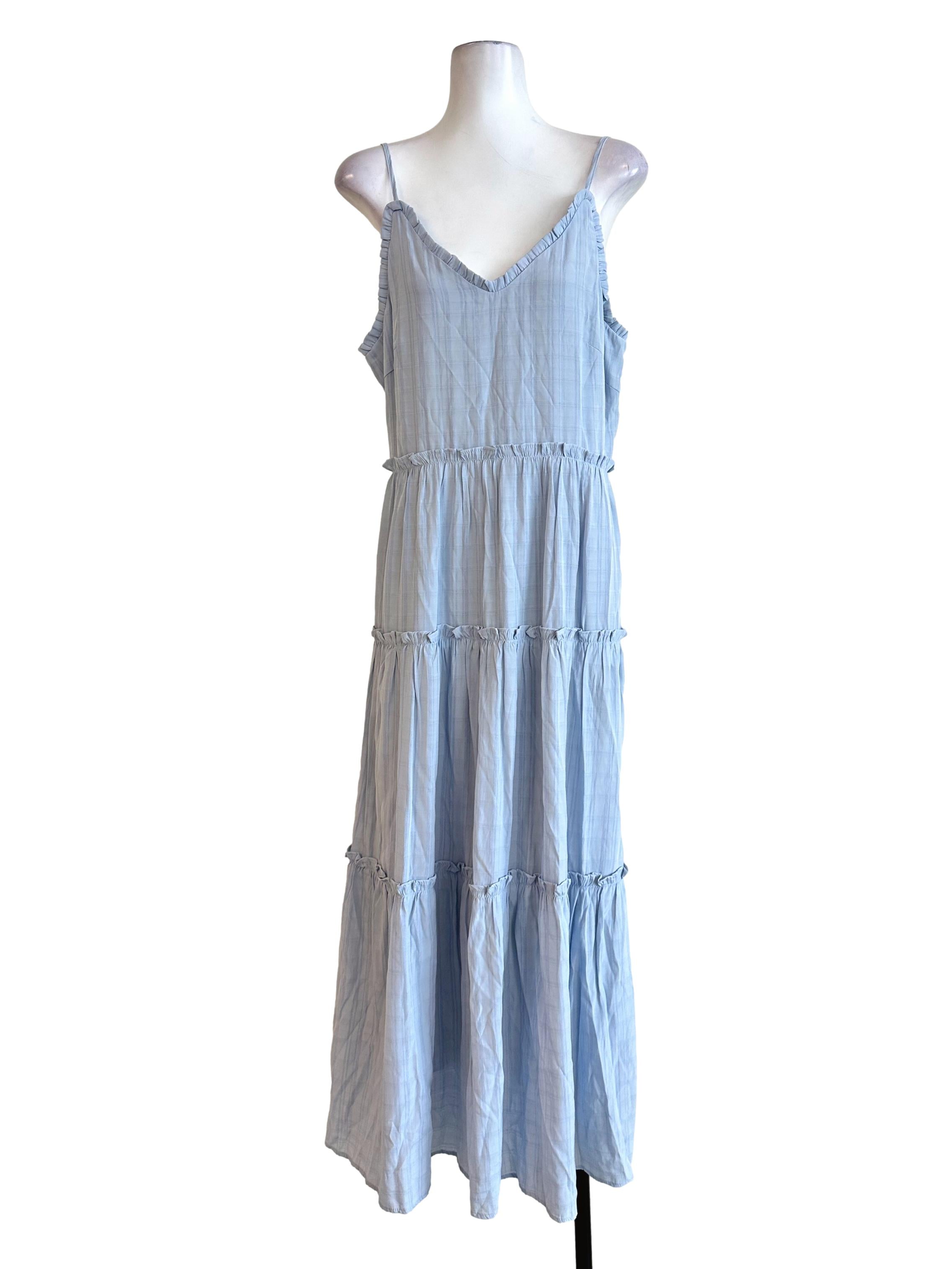 Light Powder Blue Sleeveless Maxi Dress