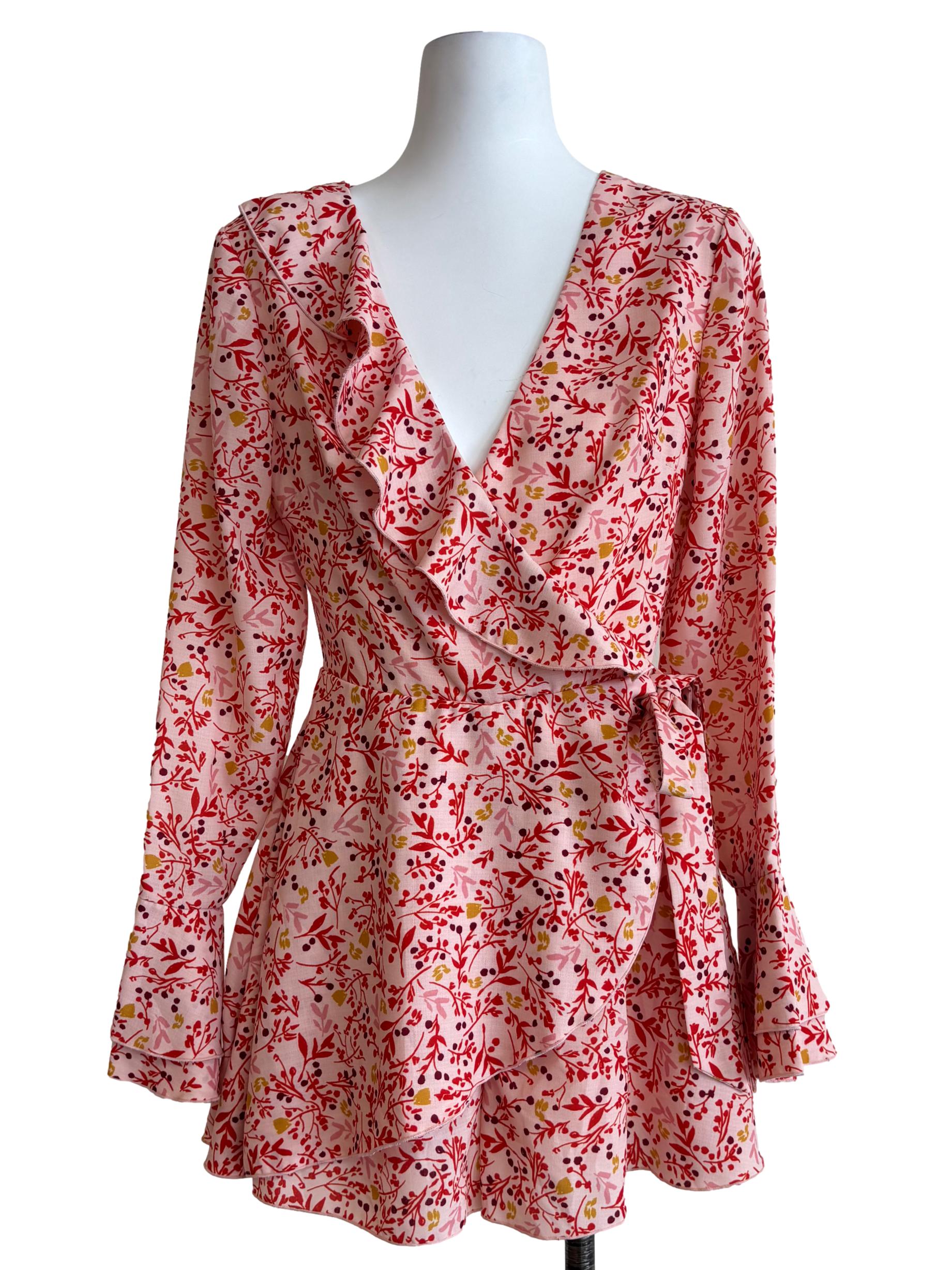 Baby Pink Red Ruffle Romper