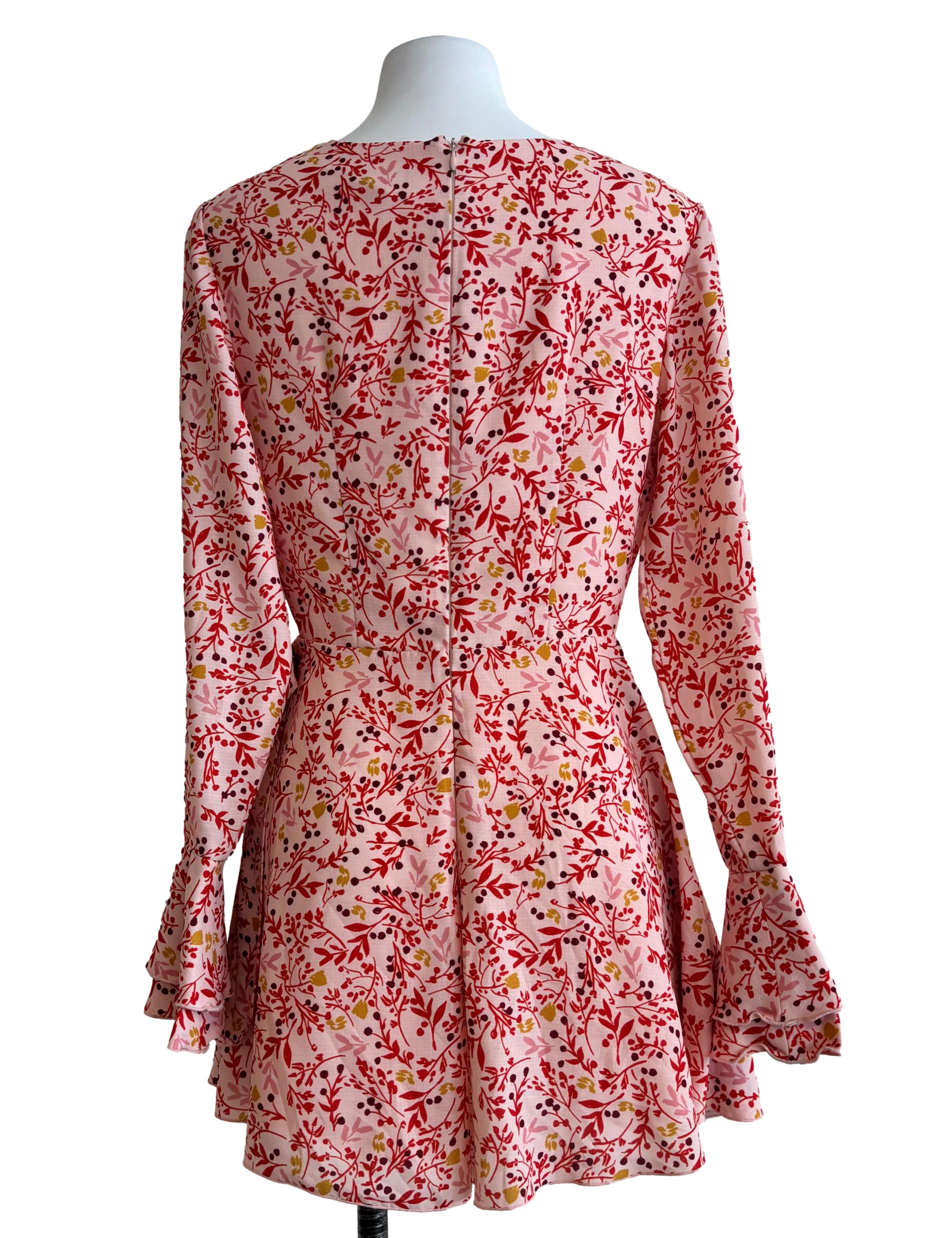 Baby Pink Red Ruffle Romper