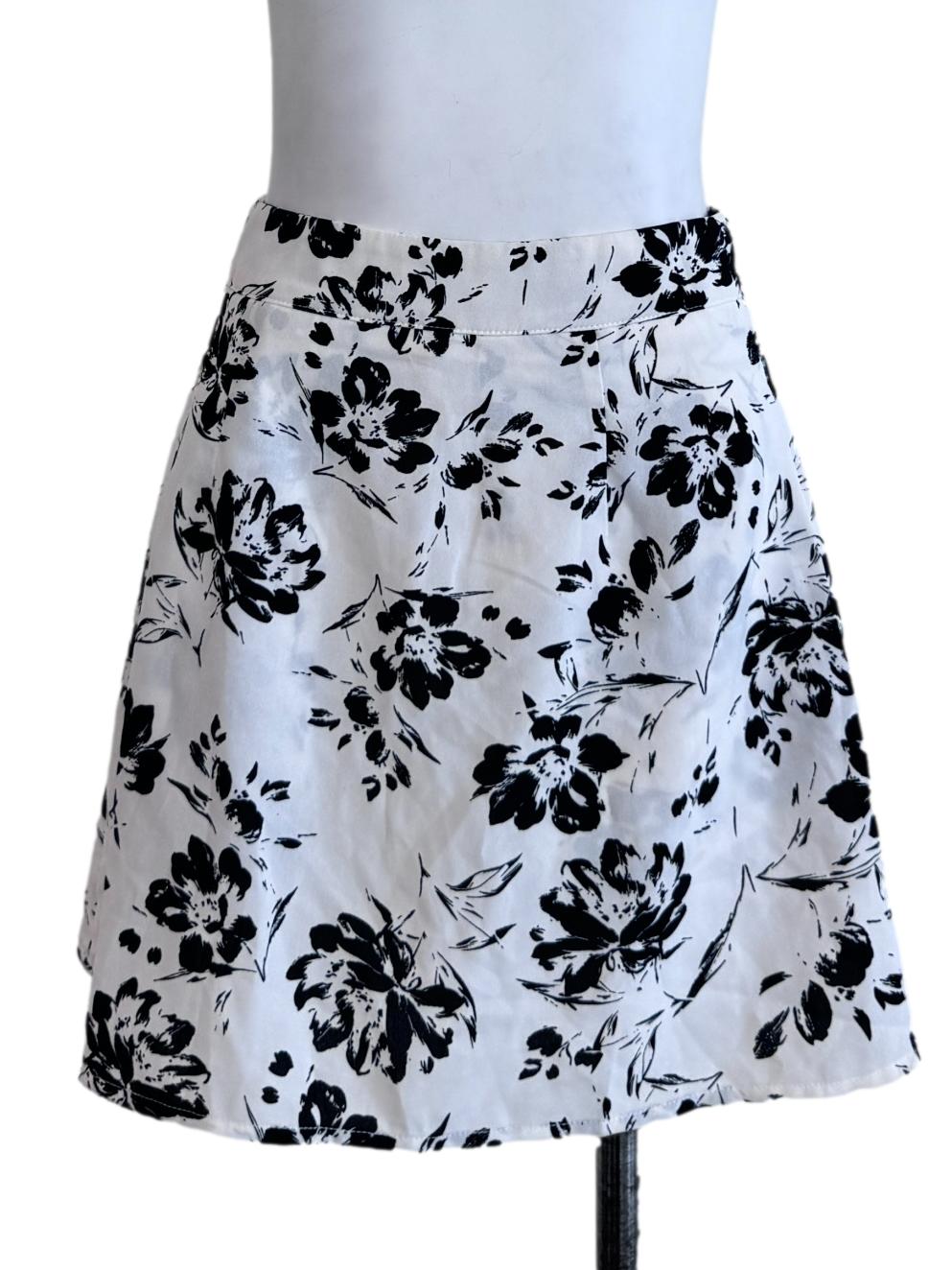 Black Floral Skorts