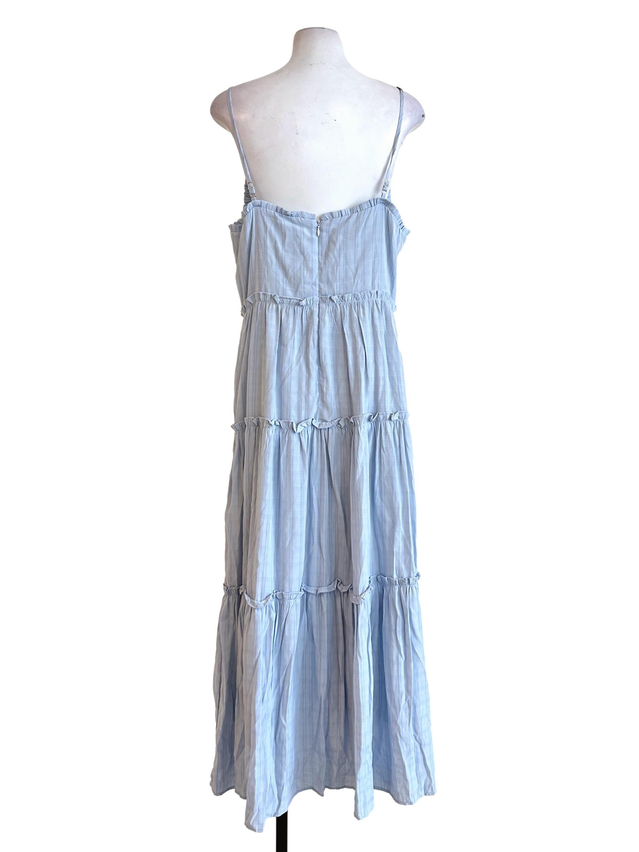 Light Powder Blue Sleeveless Maxi Dress