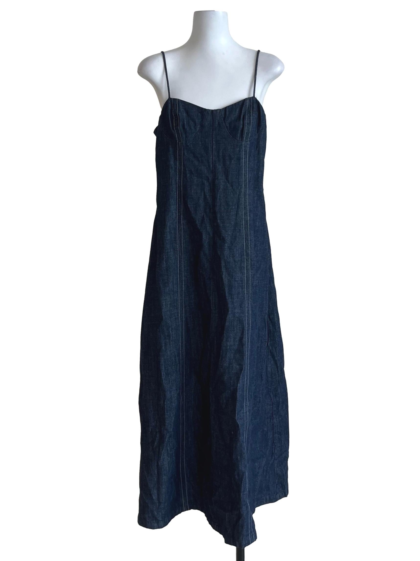 Blue Denim Spaghetti Strap Shift Dress
