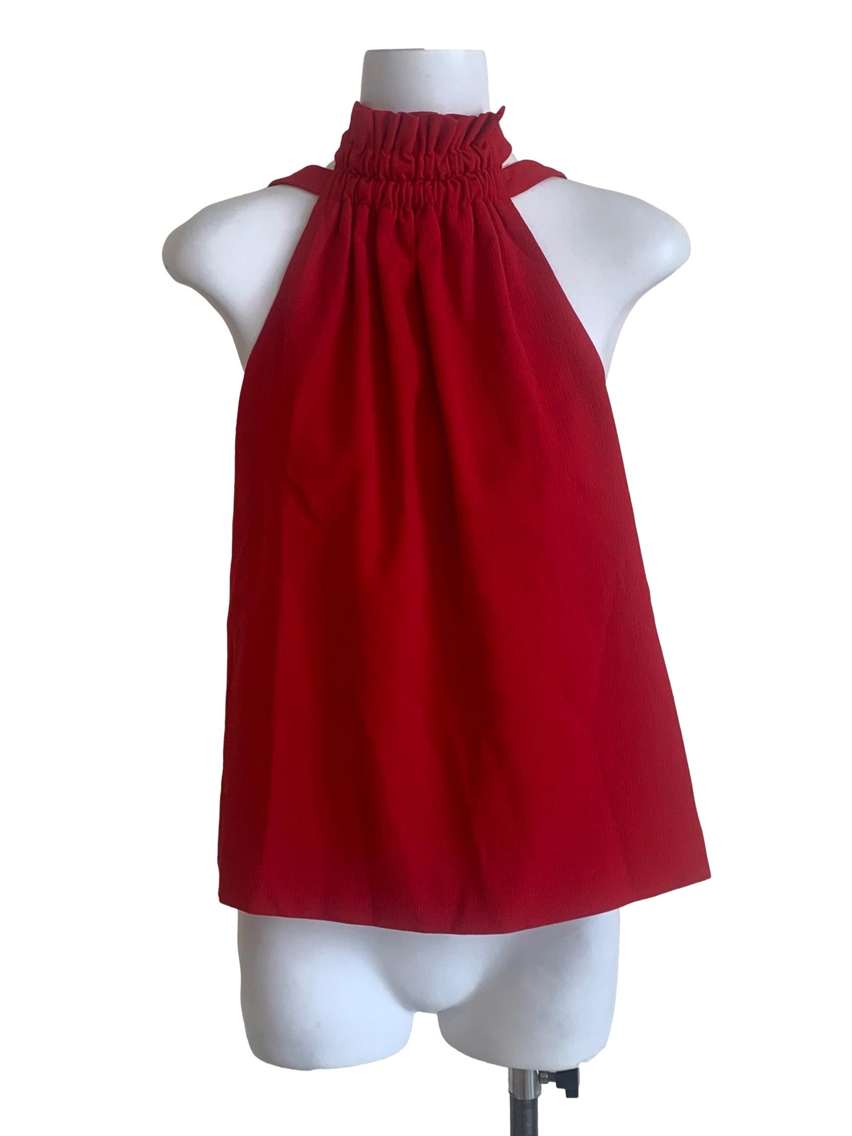 Ruby Red High Neck Top