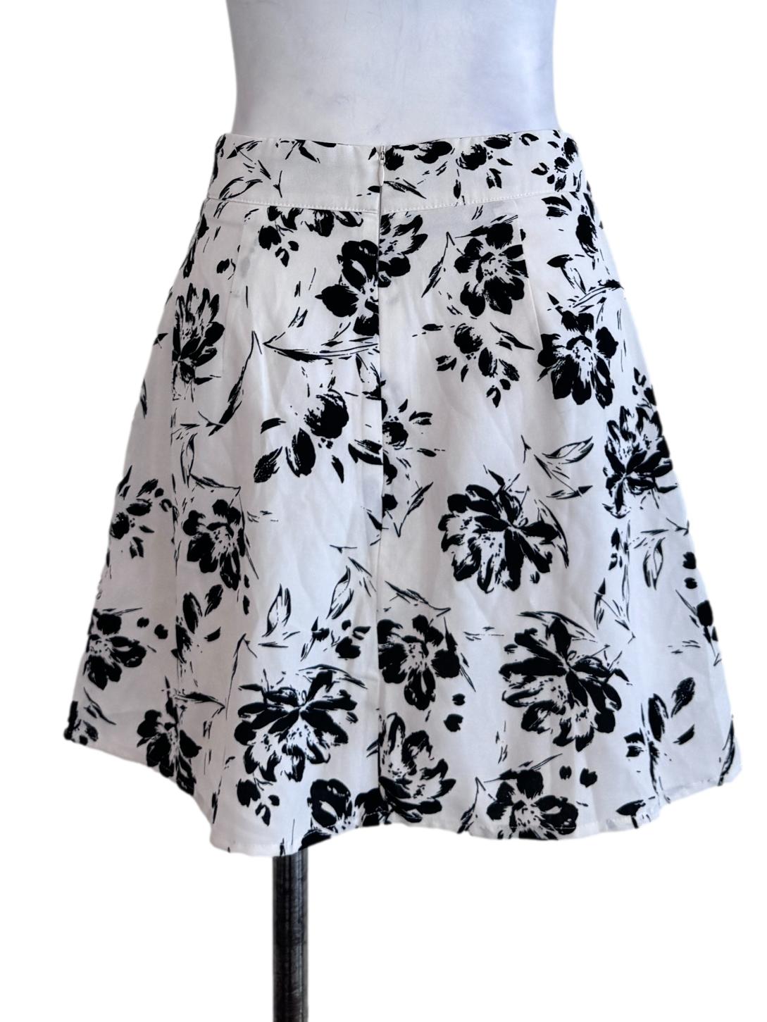 Black Floral Skorts
