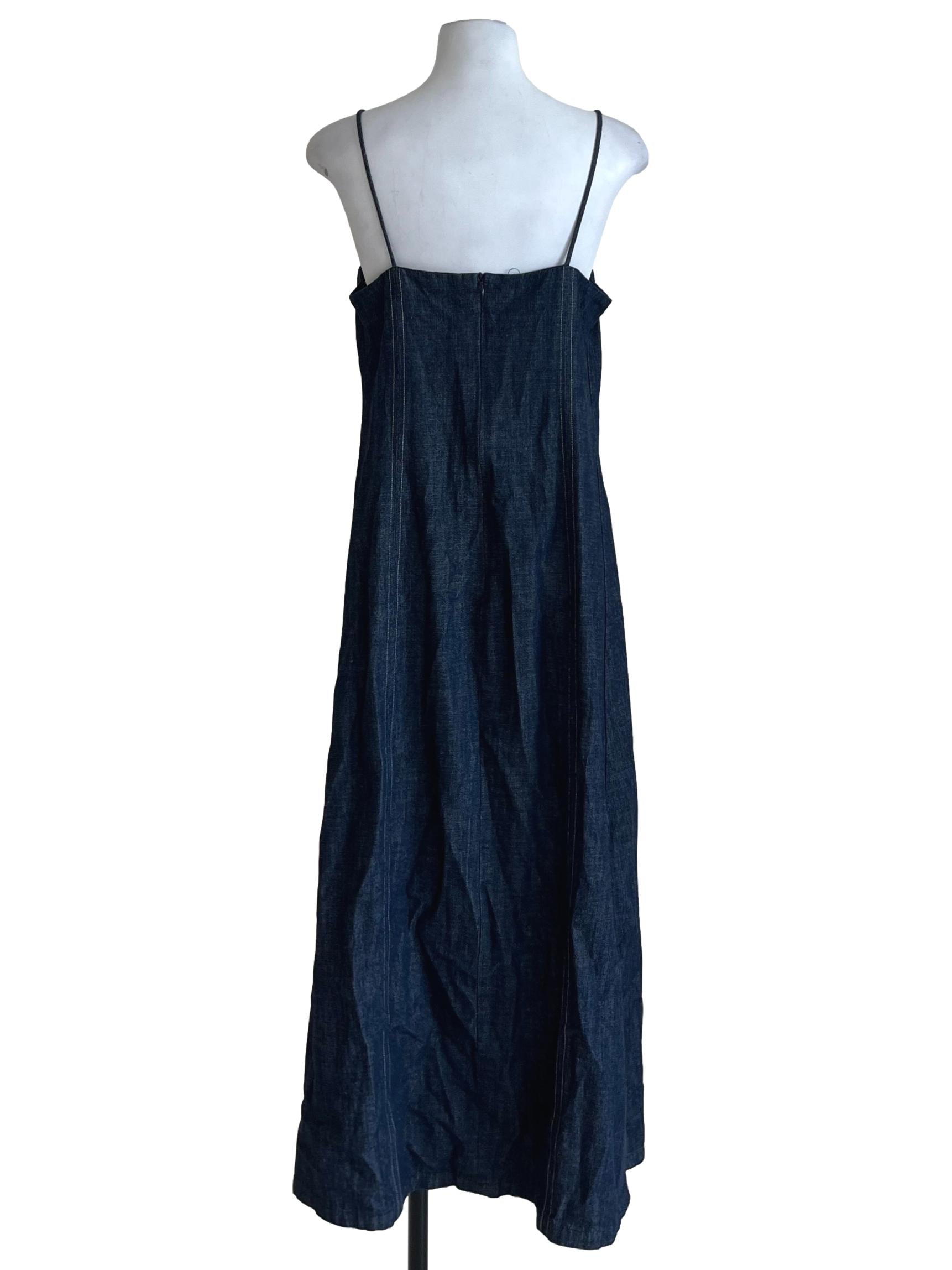 Blue Denim Spaghetti Strap Shift Dress