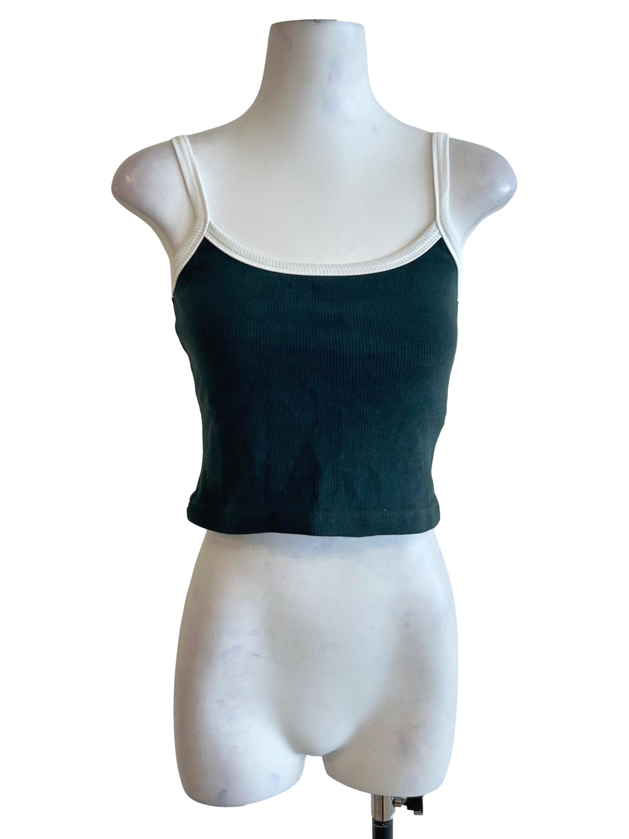 Pine Green Ringer Crop Tank Top