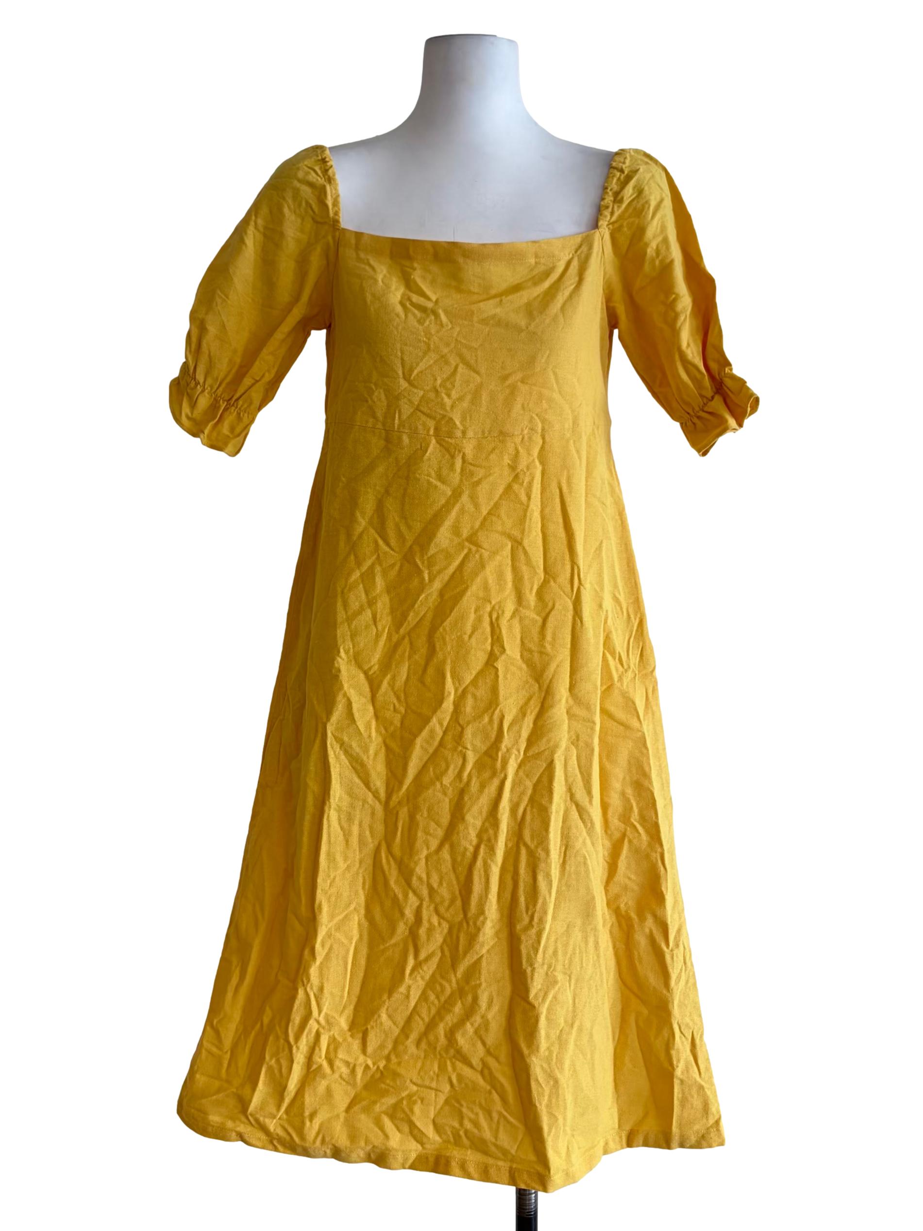 Lemon Yellow Apron Dress