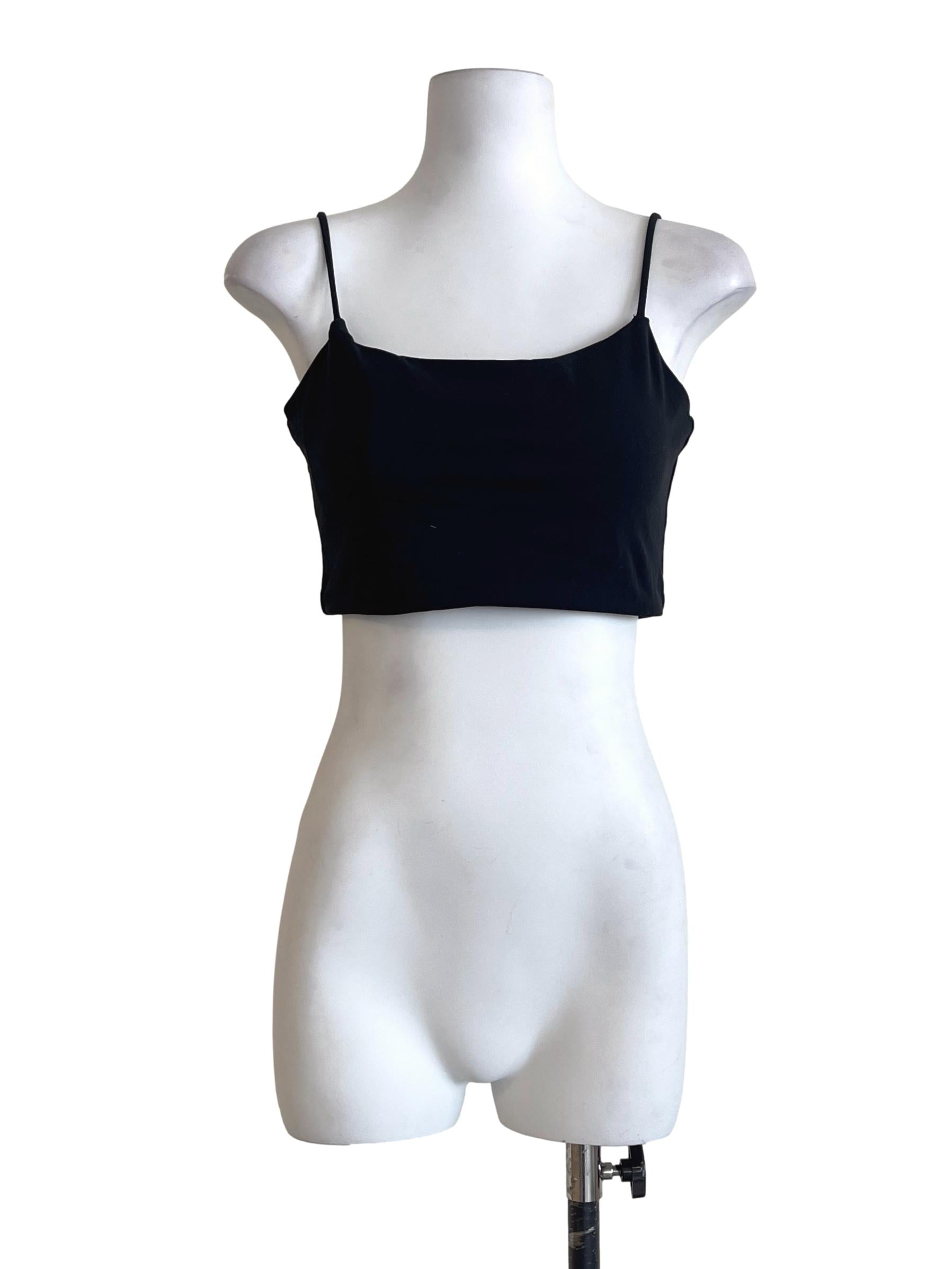 Ink Black Spaghetti Sleeveless Tank Top