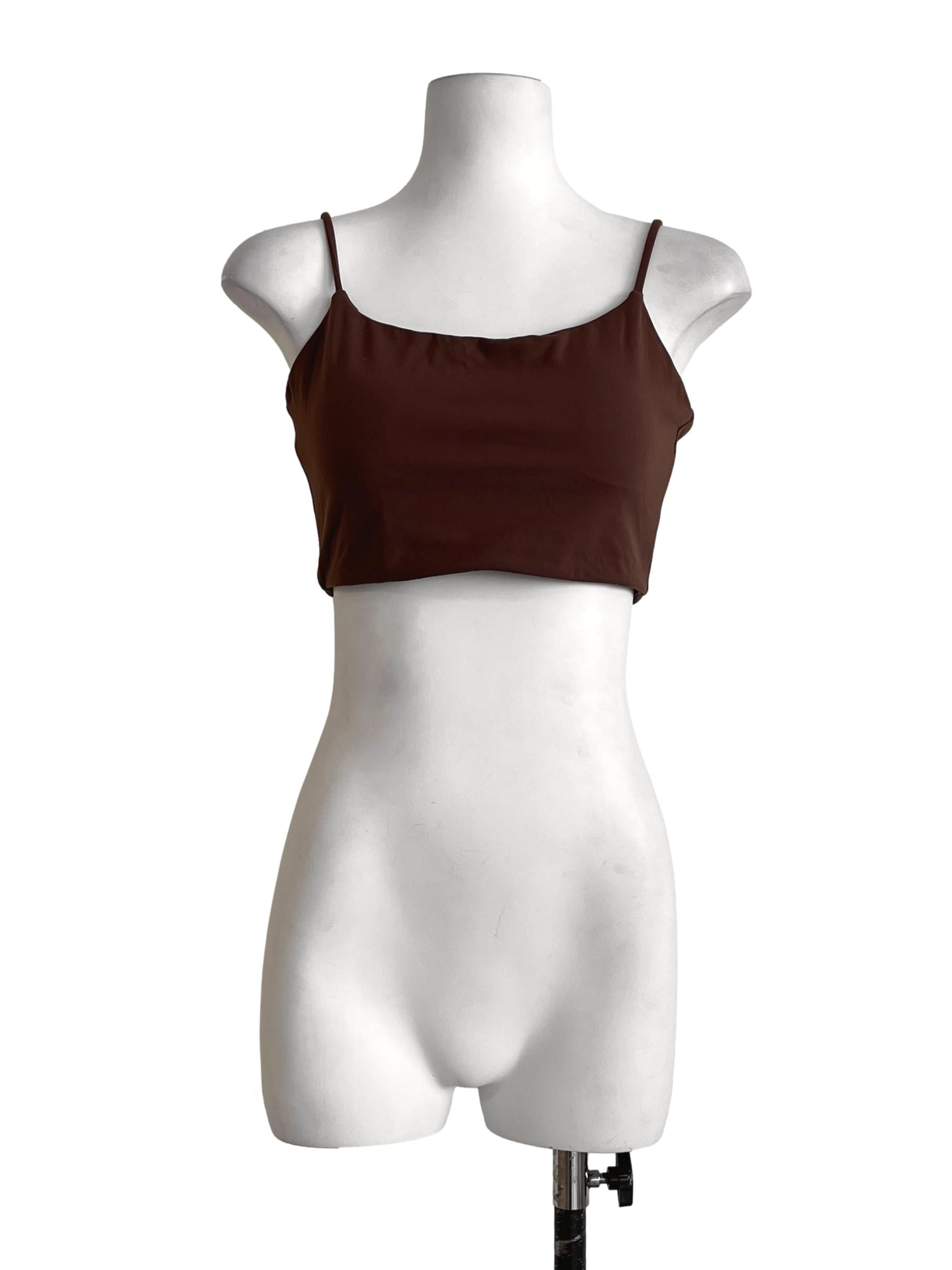 Penny Brown Spaghetti Sleeveless Tank Top
