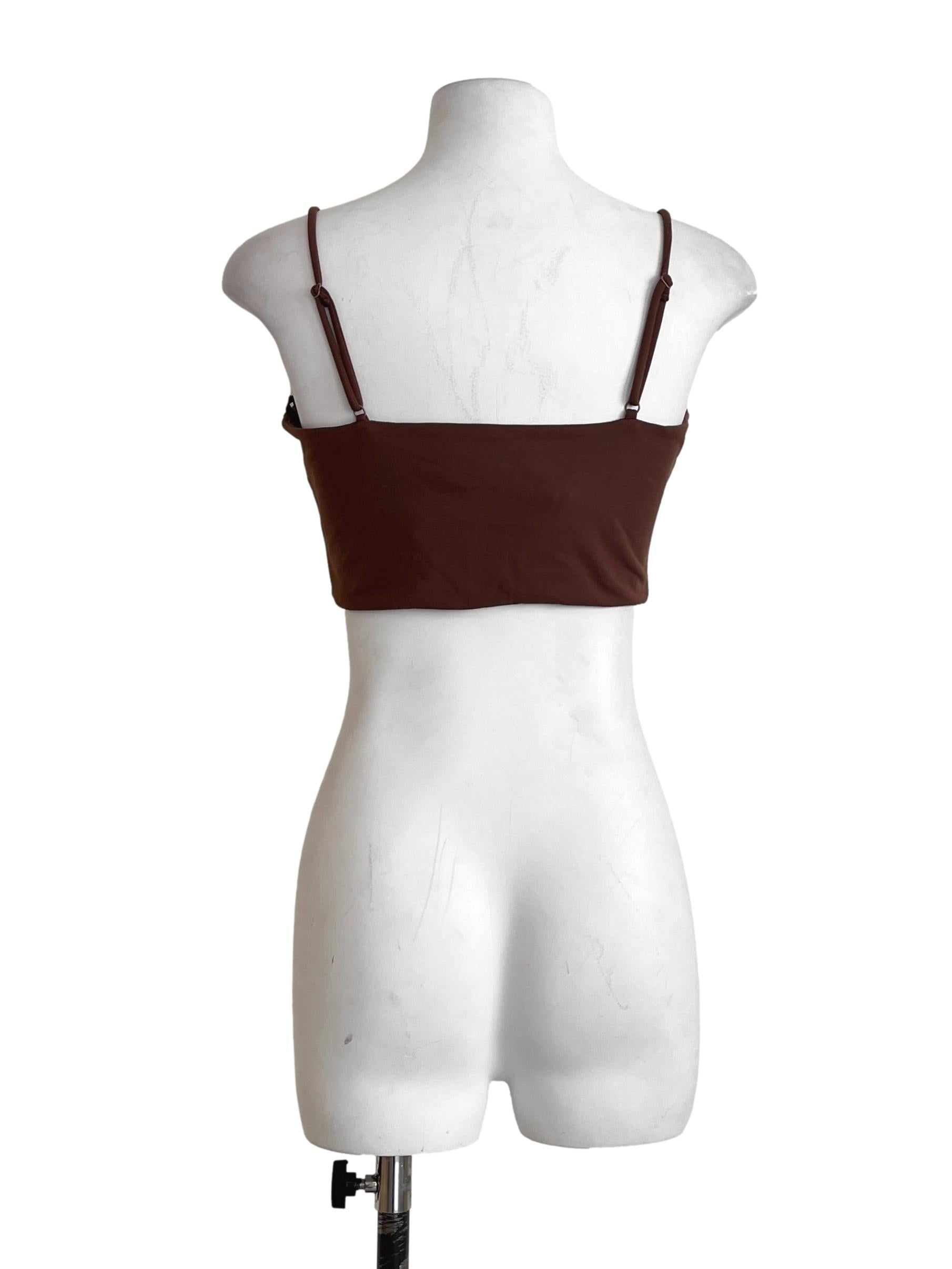 Penny Brown Spaghetti Sleeveless Tank Top