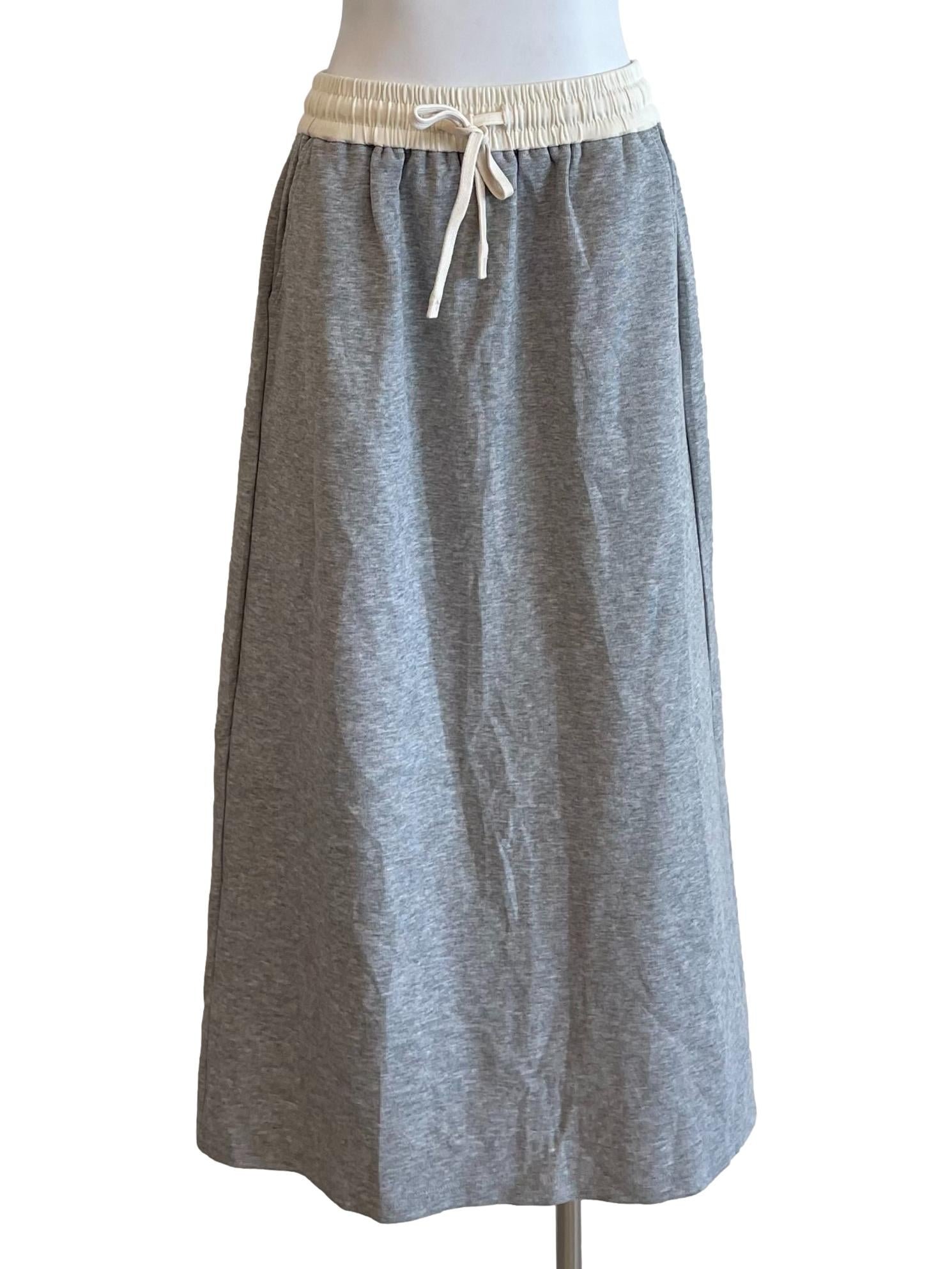 Light Grey A-Line Sweat Skirt