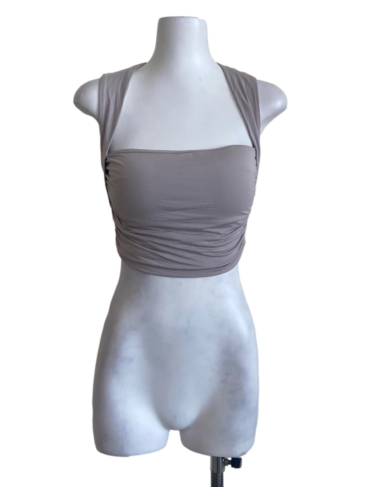 Salt Beige Sleeveless Crop Top
