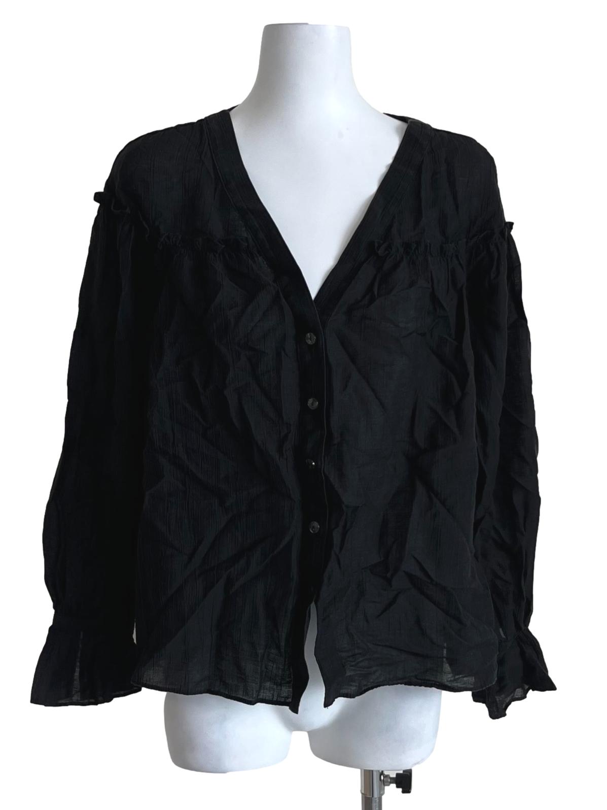 Black Buttoned-Down Blouse
