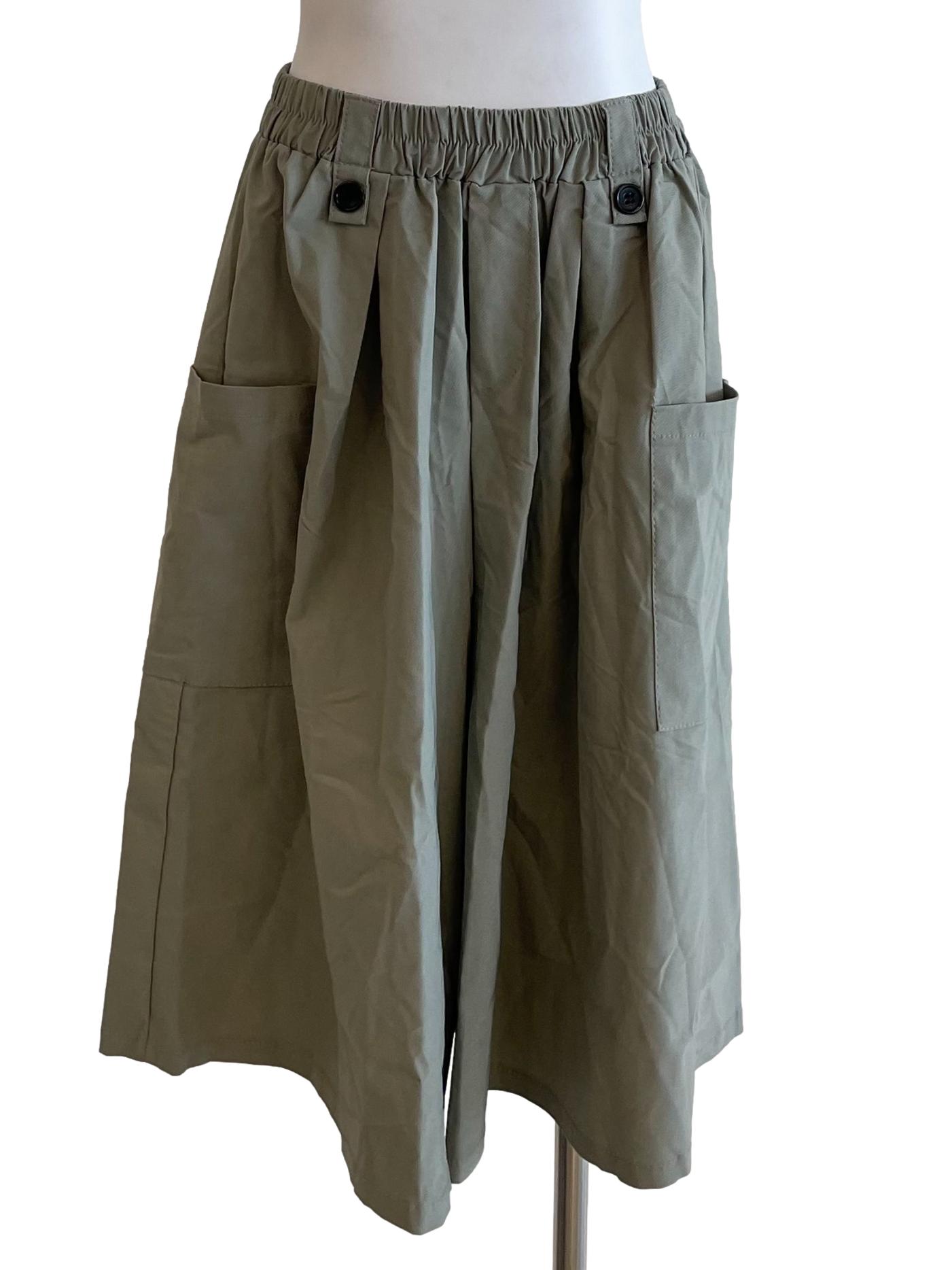 Sage Green Pleated Knee Pants