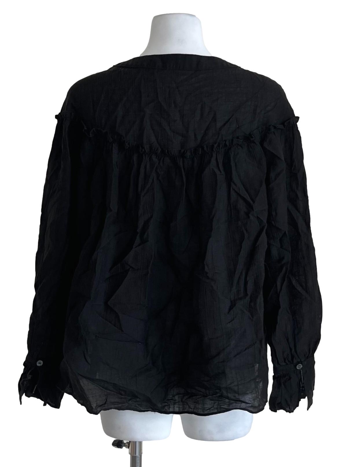 Black Buttoned-Down Blouse