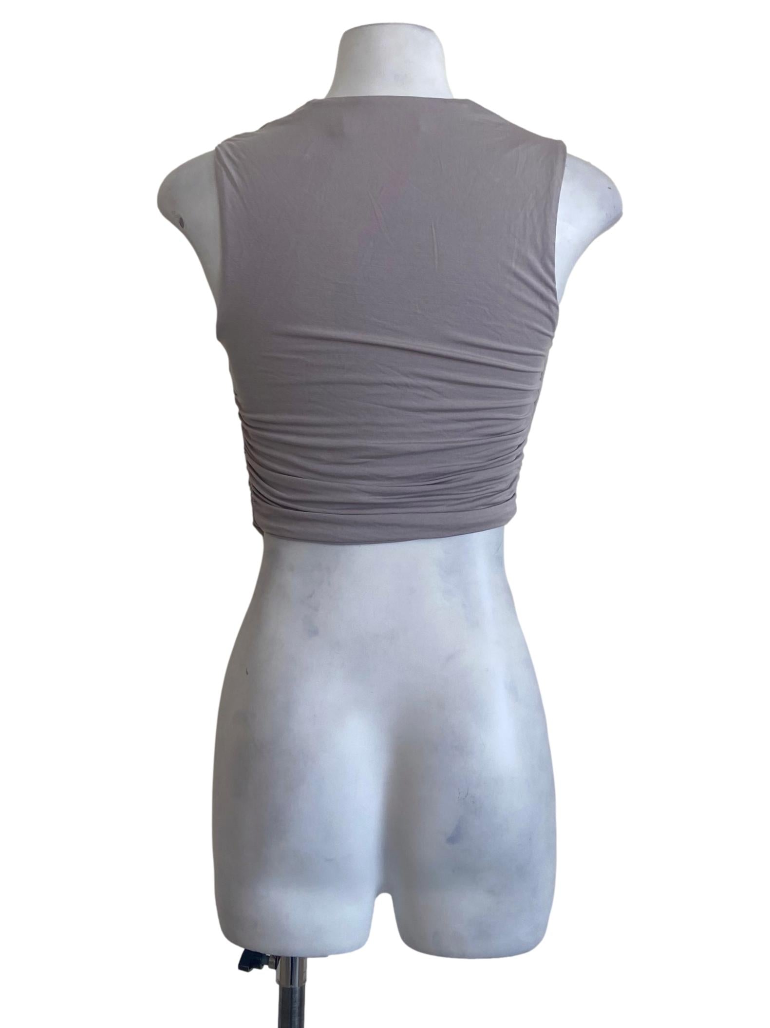 Salt Beige Sleeveless Crop Top