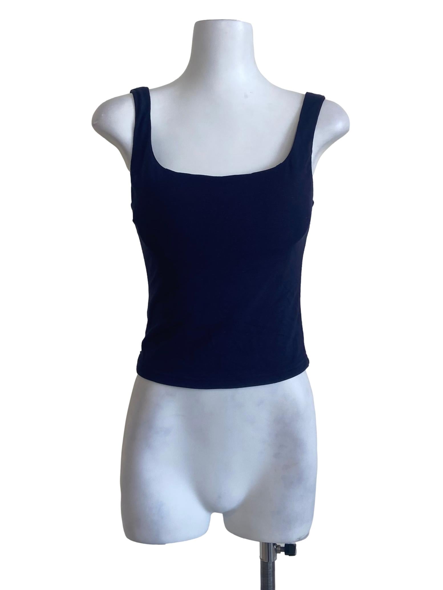 Navy Blue  Sleeveless Twill Top