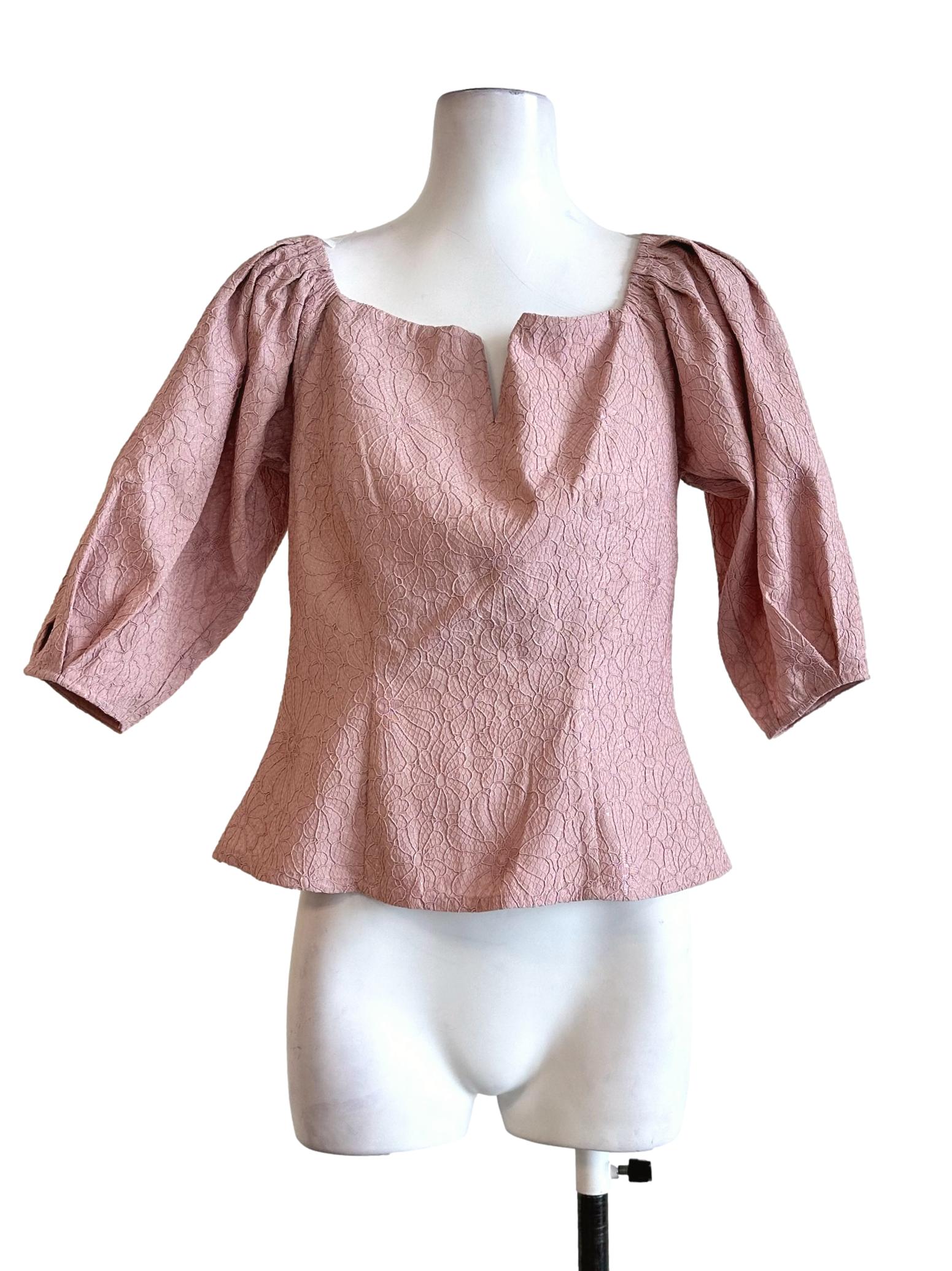 Blush Pink Flower Embroidered Top LB