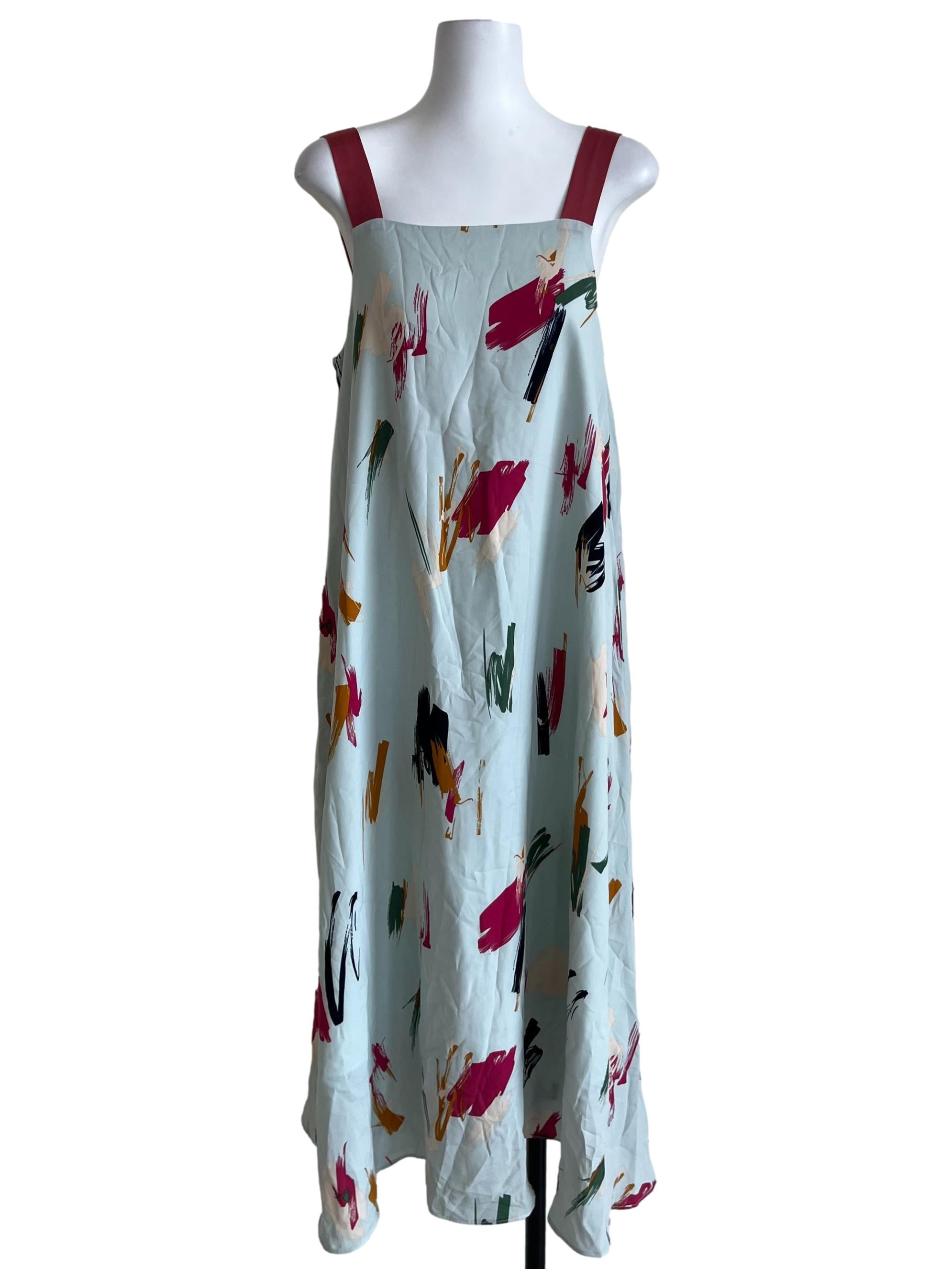 Teal Blue Abstract Shift Dress