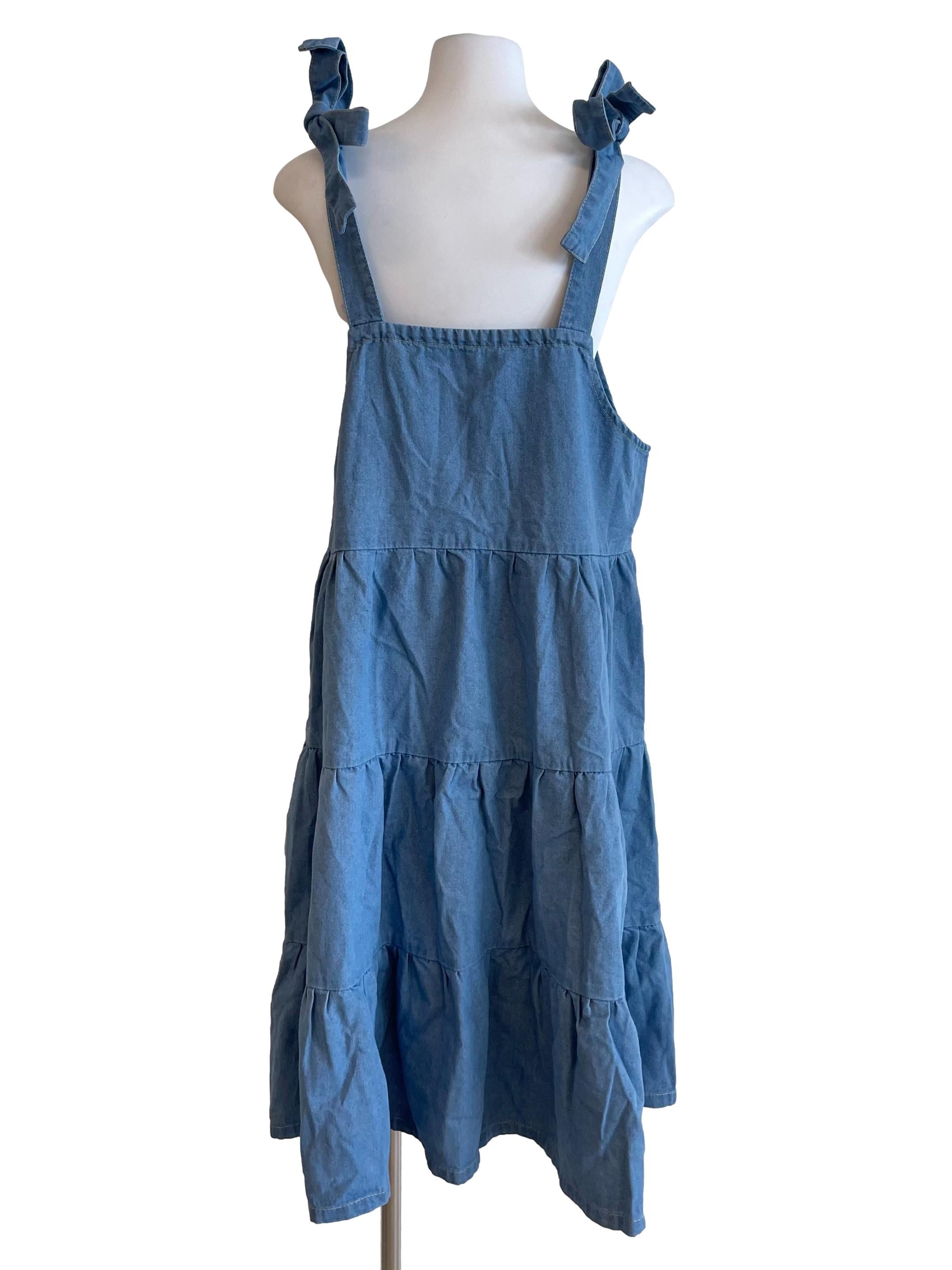 Blue Tiered Jumper Dress