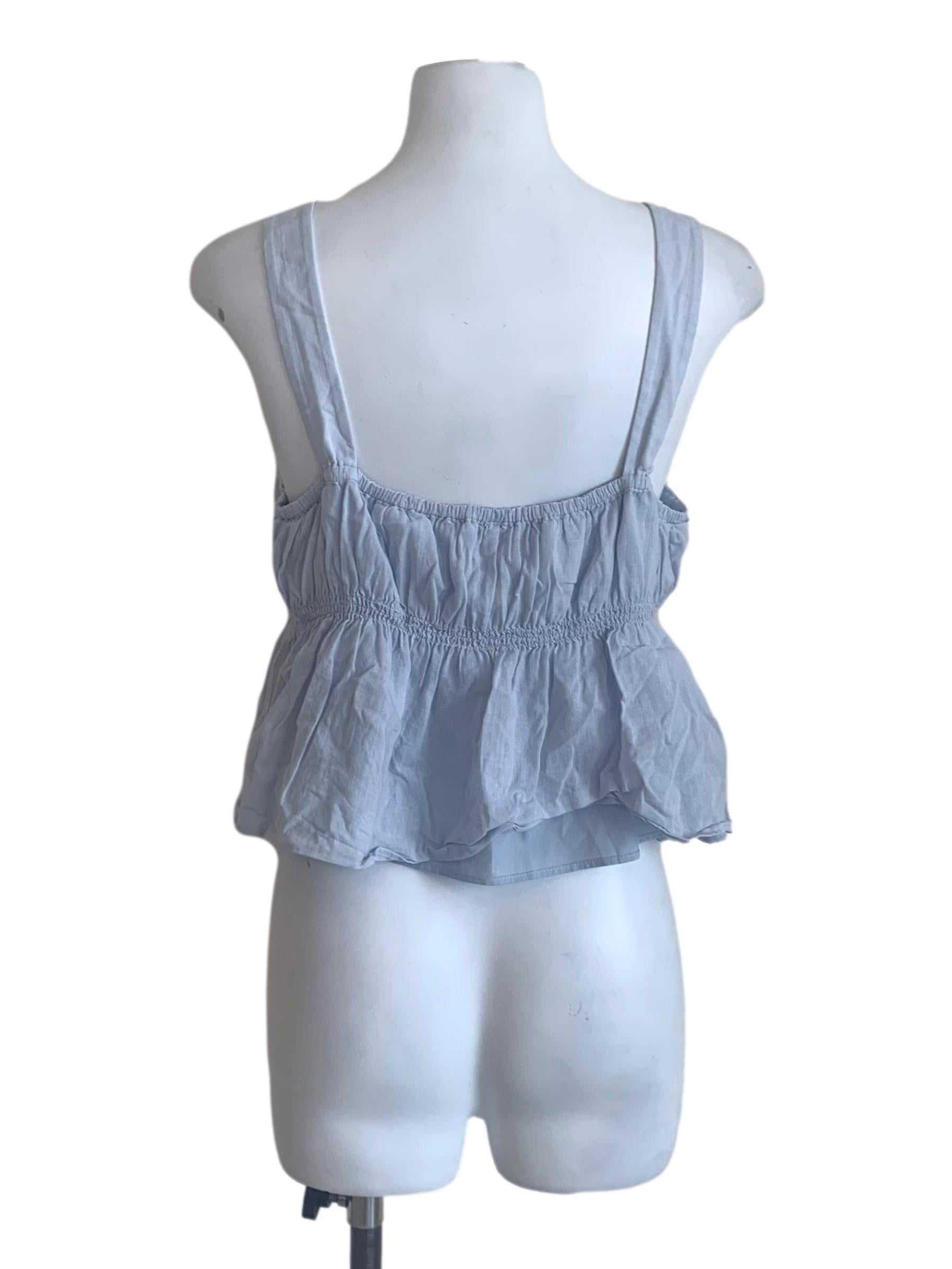 Light Blue Smocked Tencel Cami Top OSN