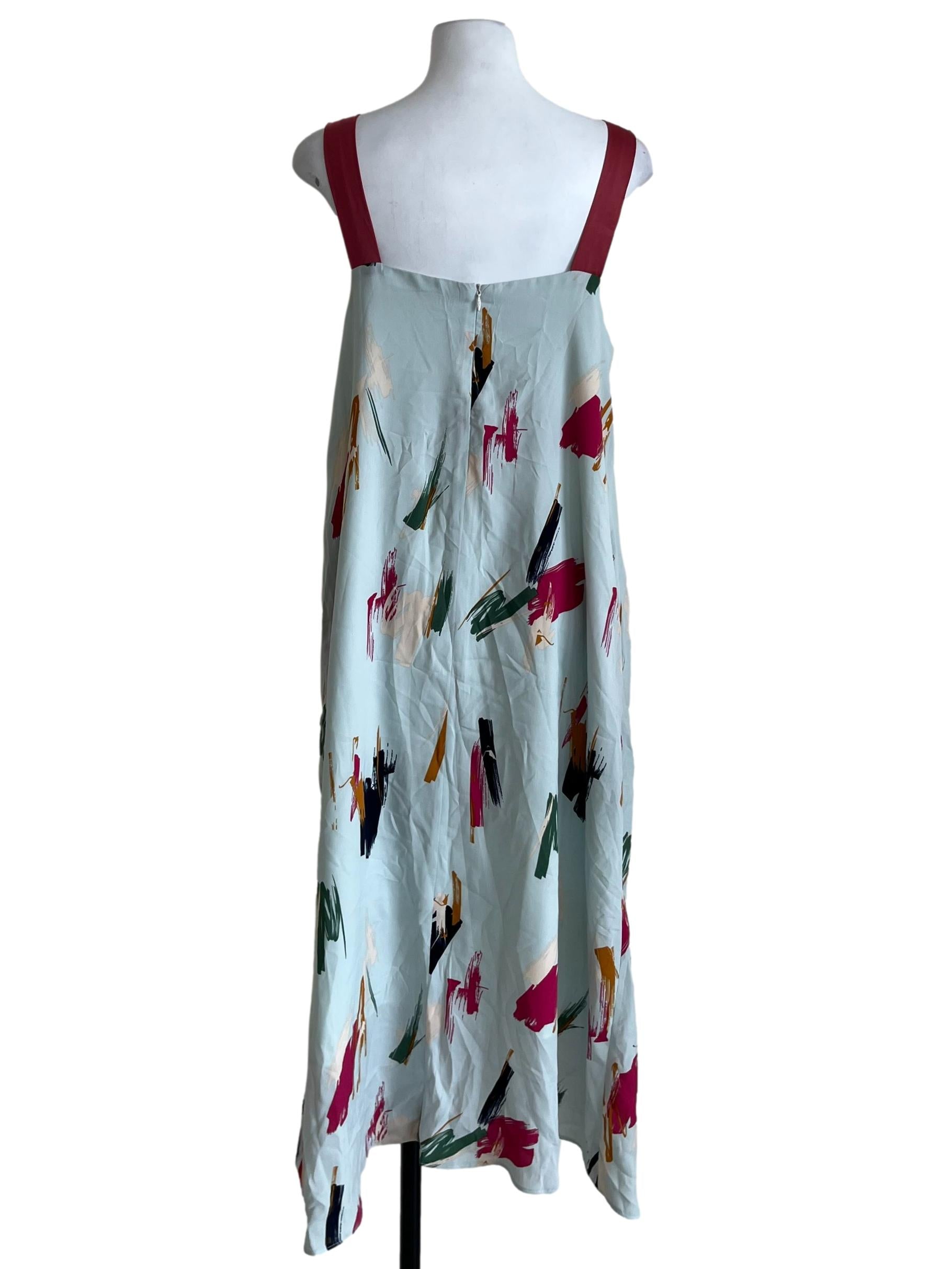 Teal Blue Abstract Shift Dress