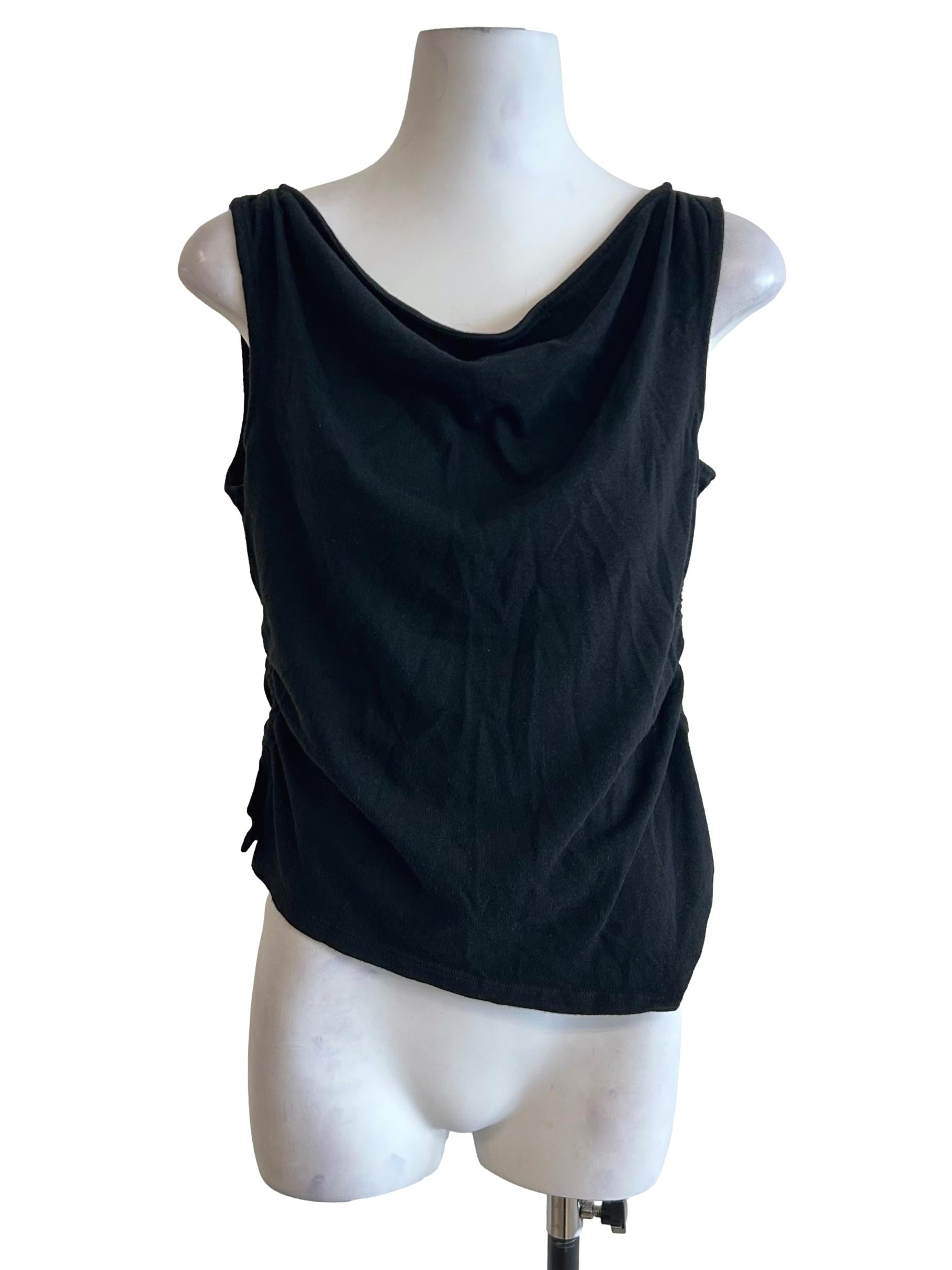Black Cowl Neck Sleeveless Top