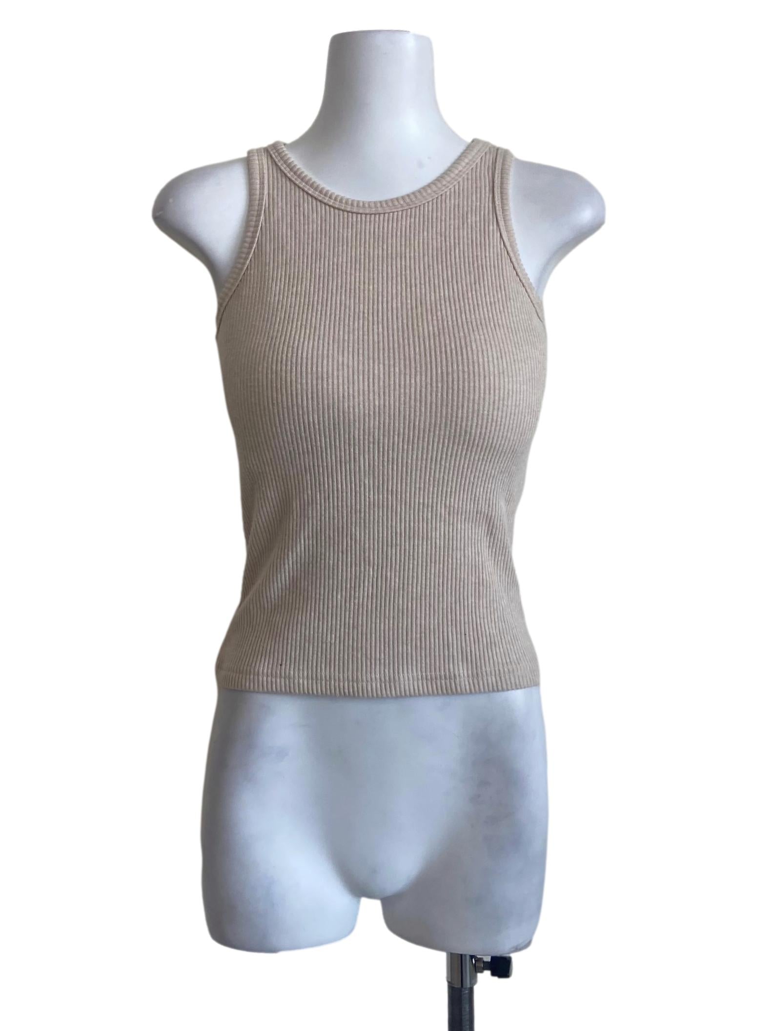 Parchment Pencil Stripe Sleeveless Top