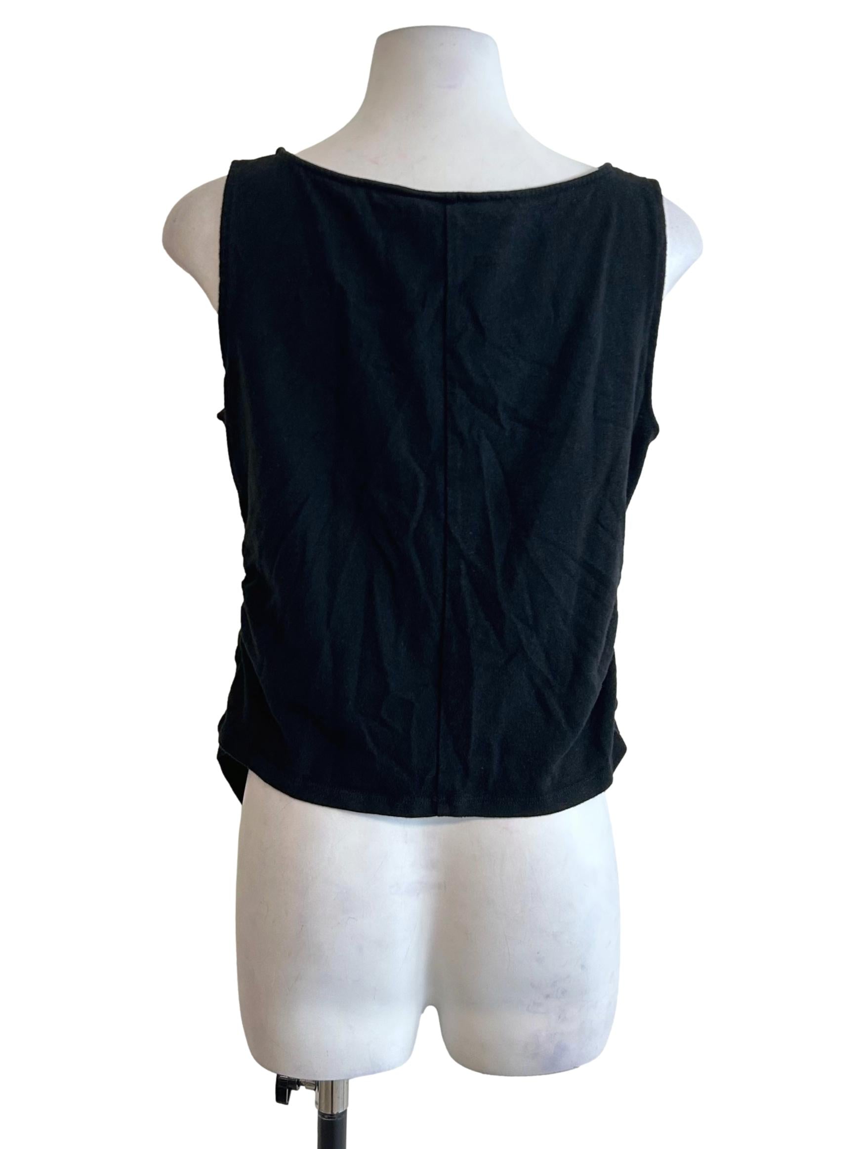 Black Cowl Neck Sleeveless Top
