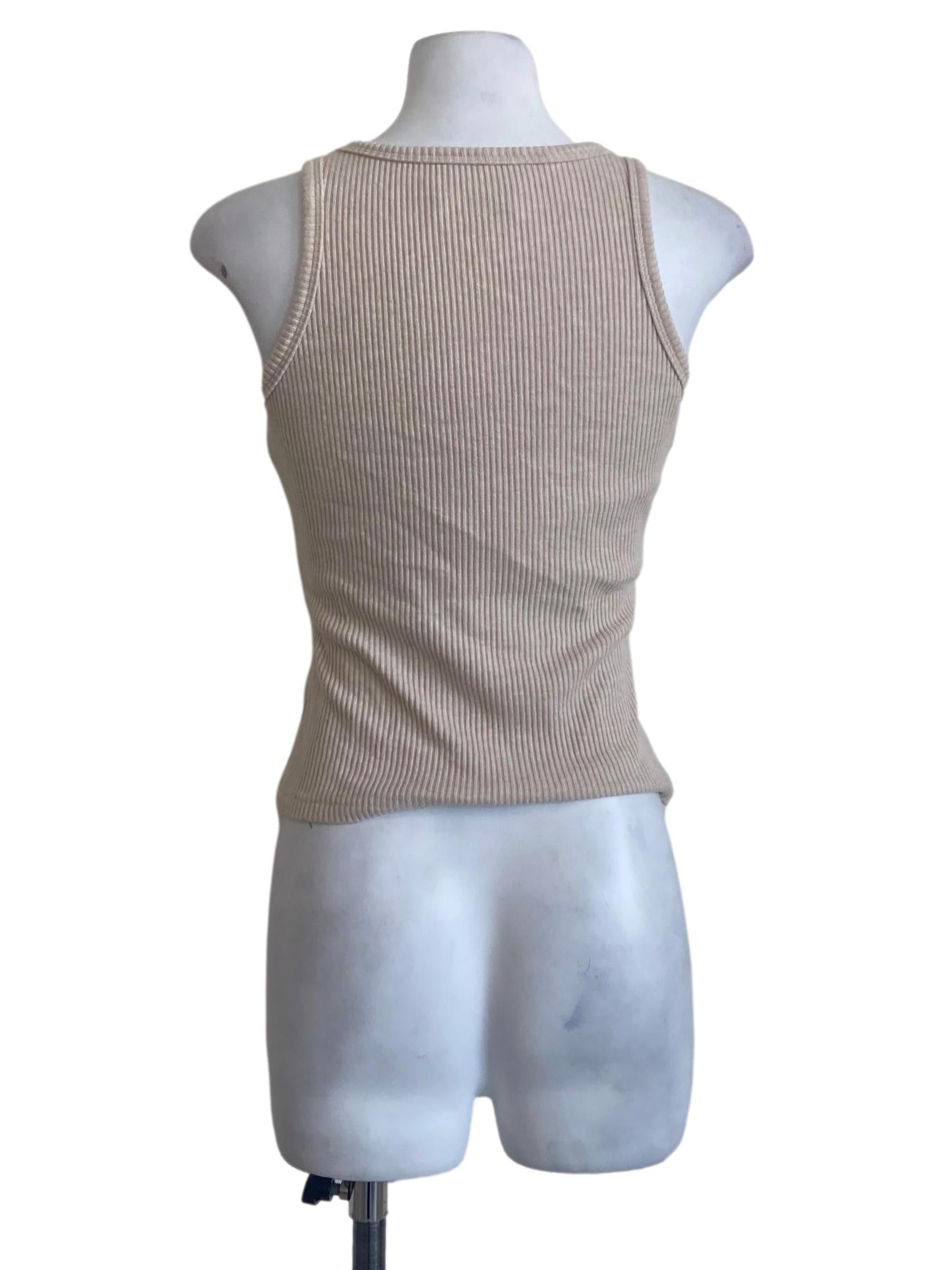 Parchment Pencil Stripe Sleeveless Top