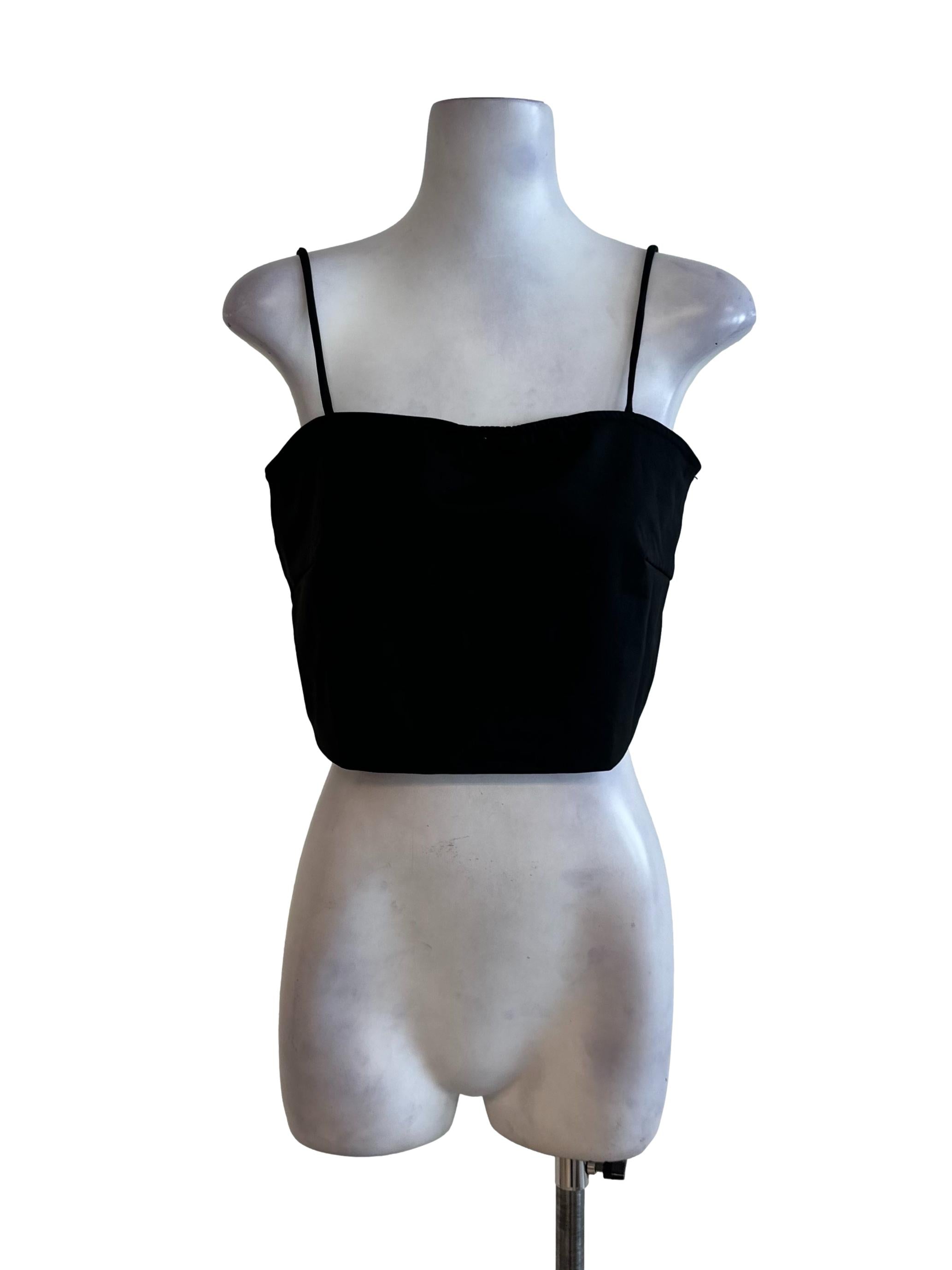 Onyx Black Square Neck Crop Top