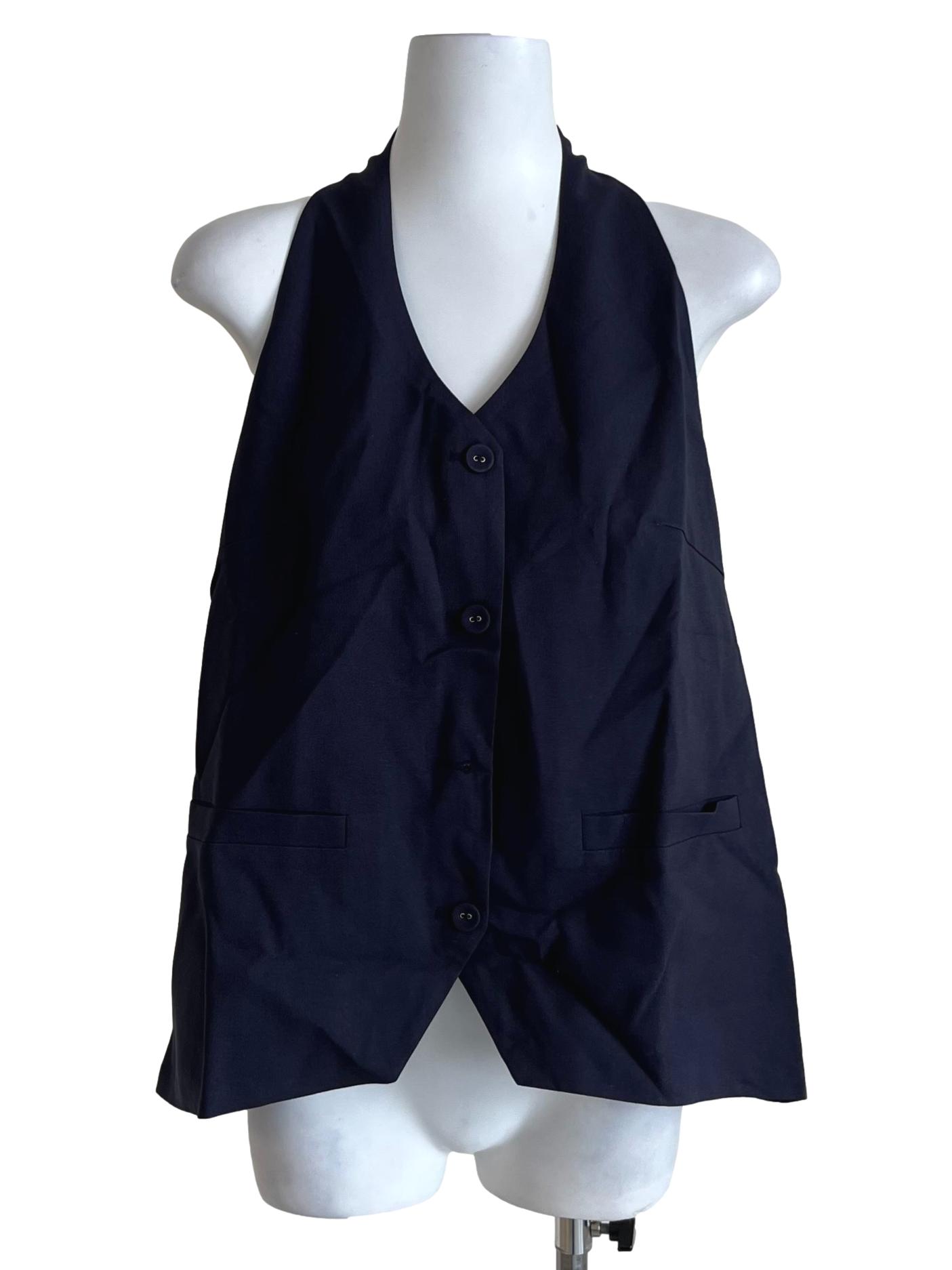 Navy Blue Button Down Vest