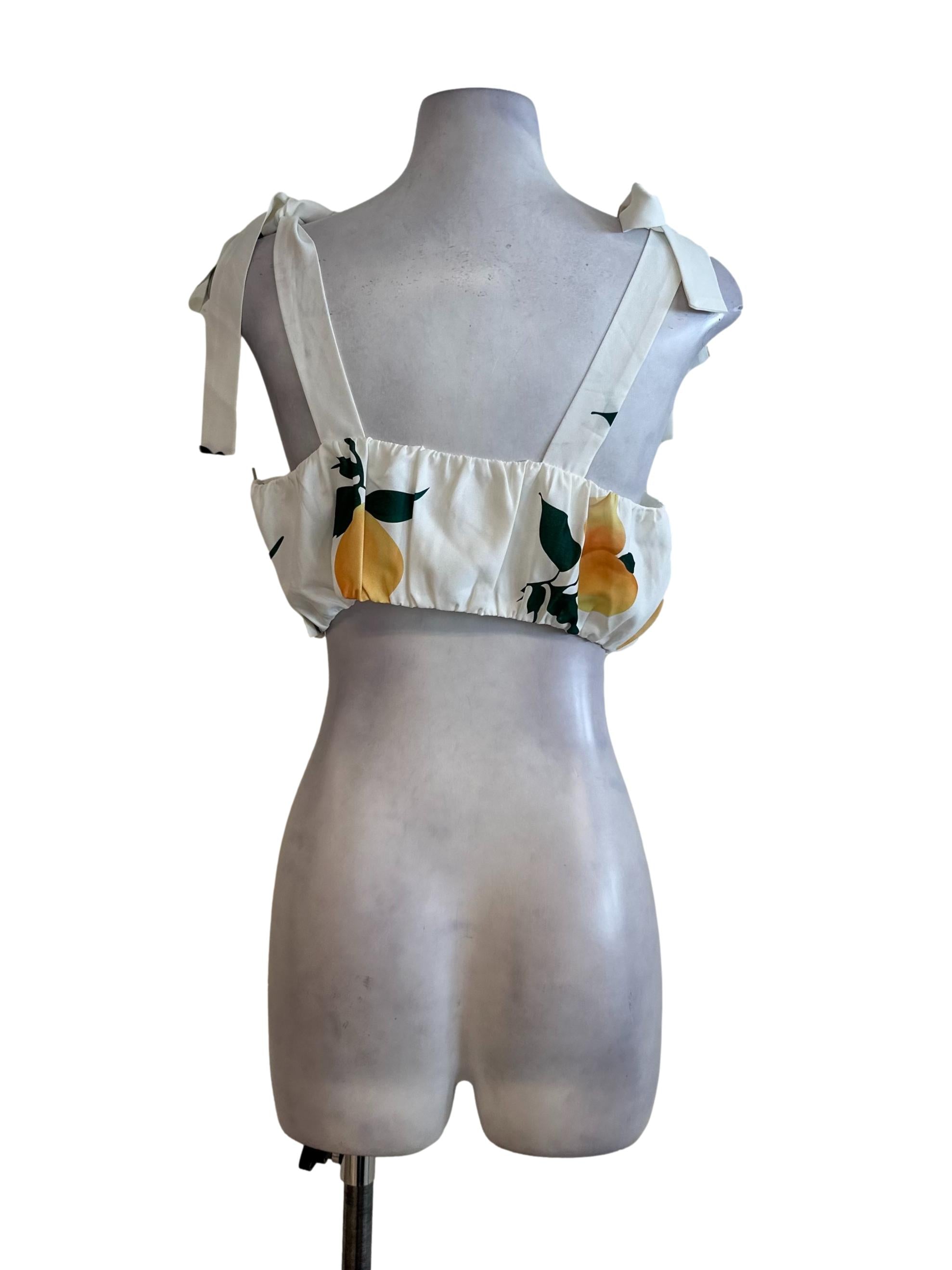 Ivory White Pattern Square Neck Top