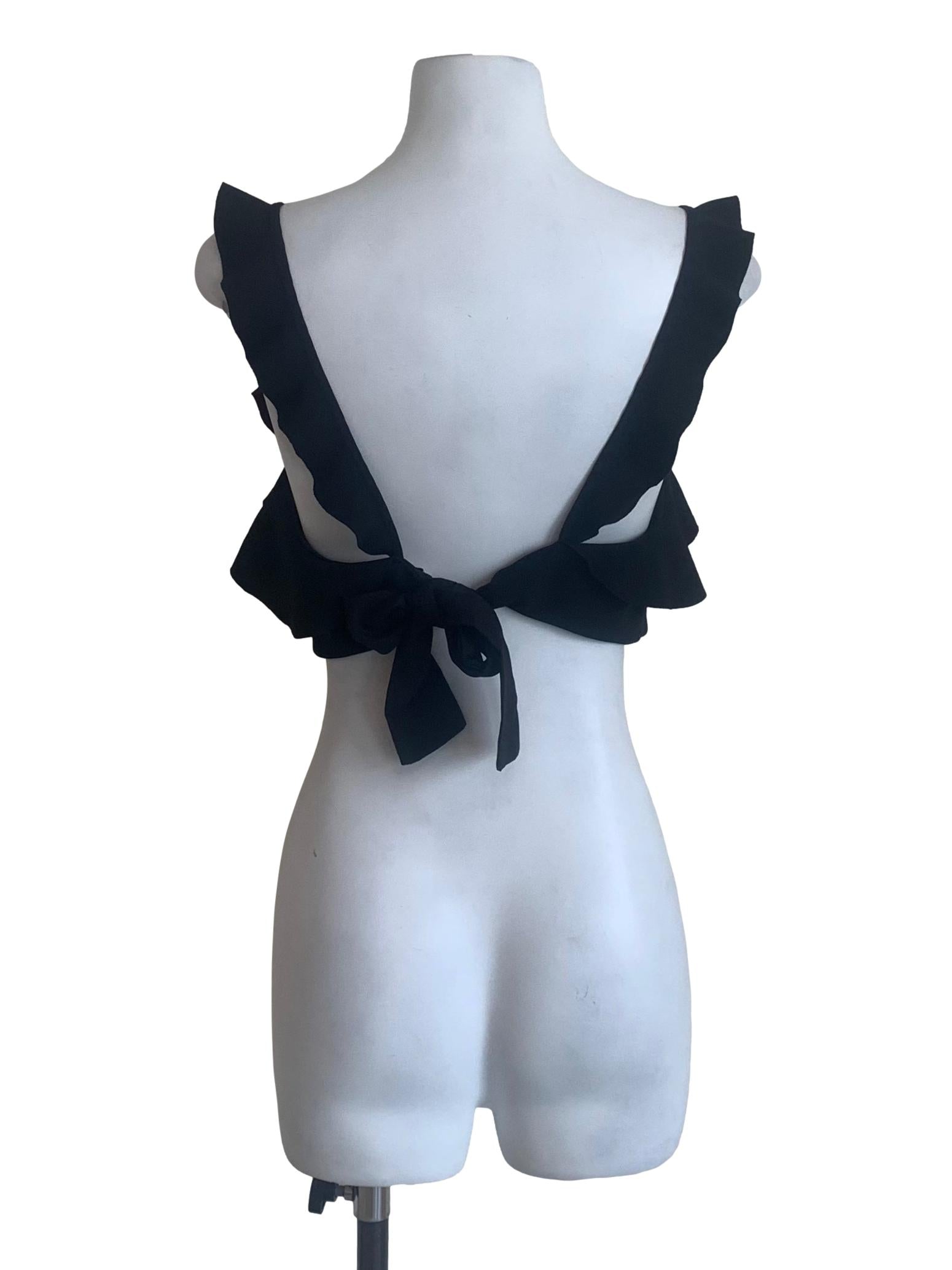 Midnight Black Sweetheart Neck Top