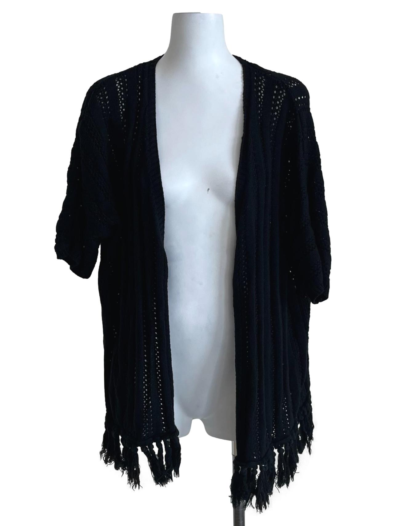 Black Awning Stripe Cardigan