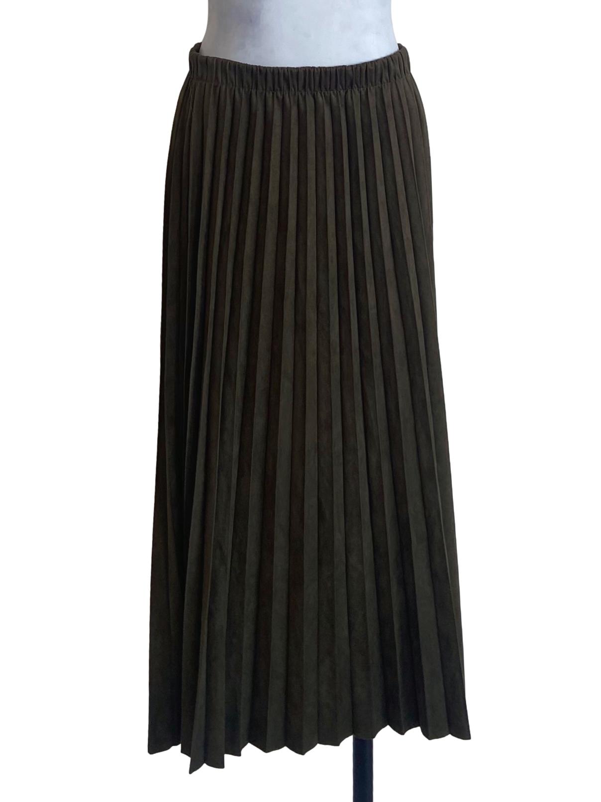 Crocodile Green Pleated Skirt