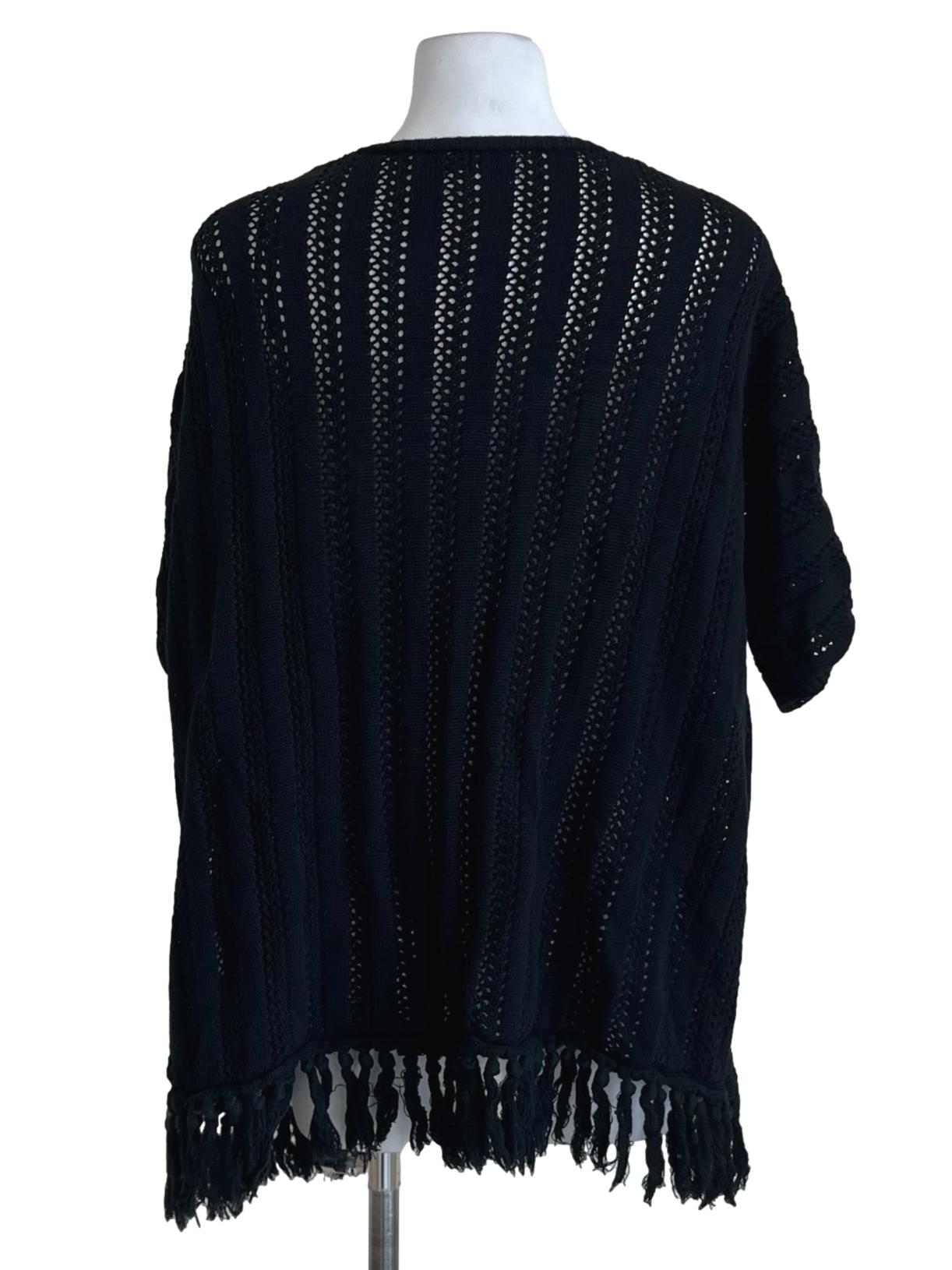 Black Awning Stripe Cardigan