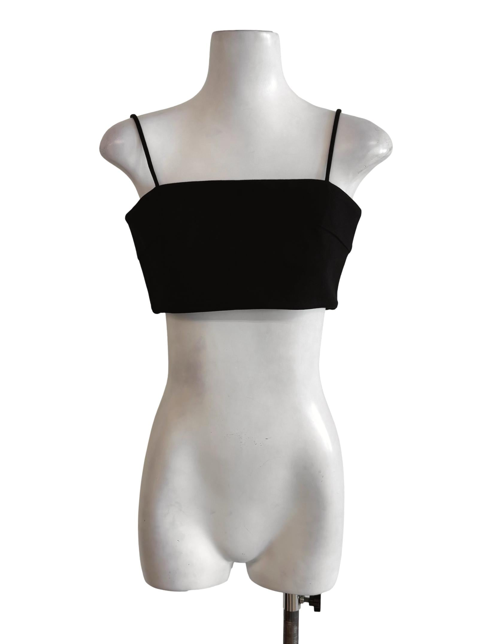 Black Stretchable Crop Top LB